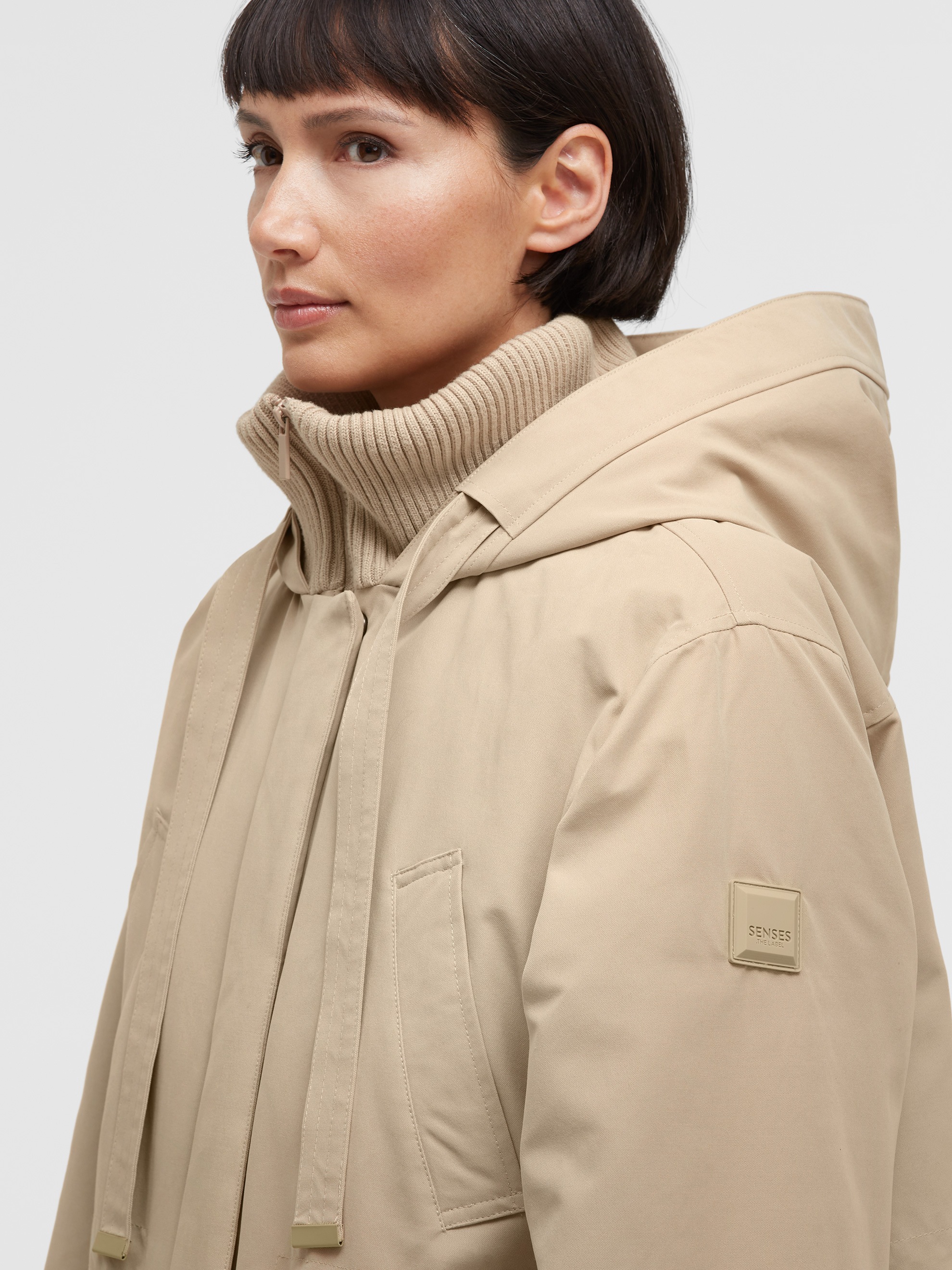 SENSES.THE LABEL Parka mit Kapuze mit Zwei-Wege-Reißverschluss