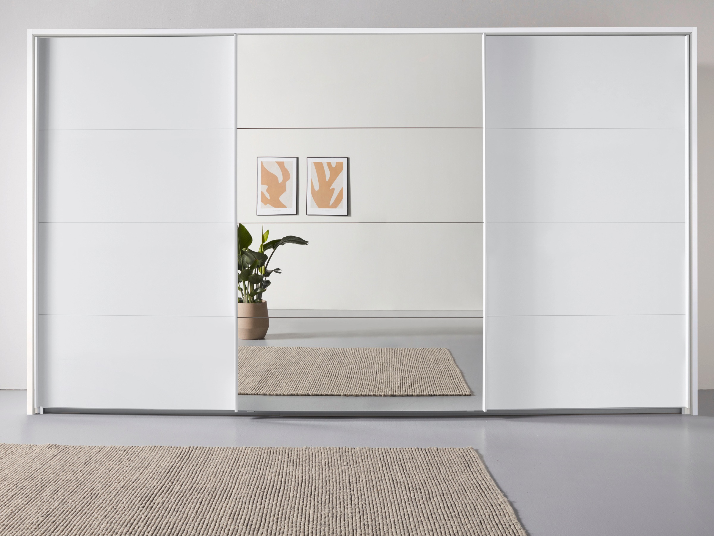 rauch Schwebetürenschrank »Oteli«, mit Mittelspiegel und Passepartout optional mit Beleuchtung