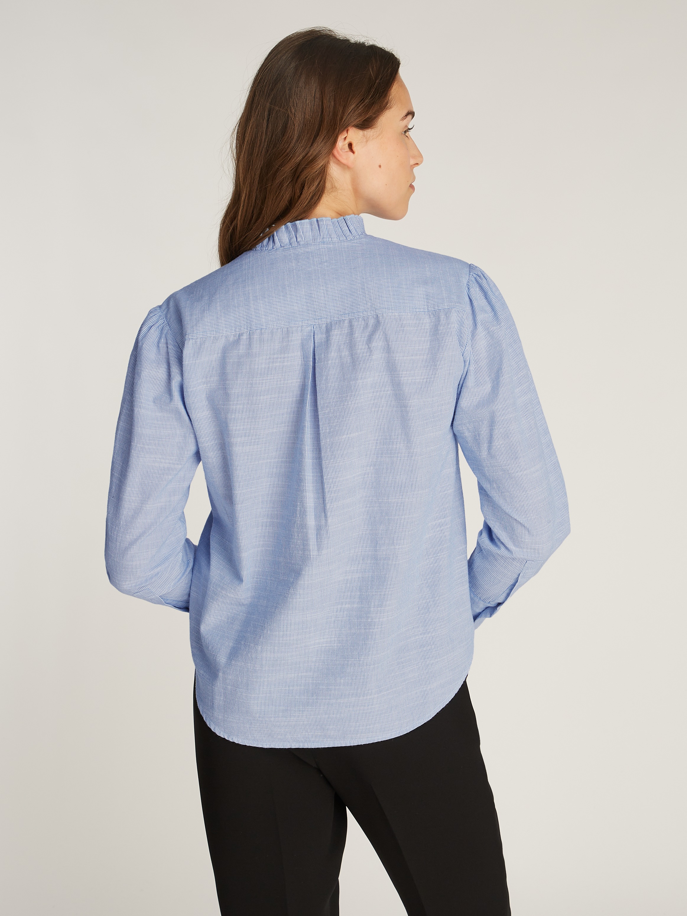 Tommy Hilfiger Hemdbluse »COTTON STP RUFFLE RELAXED SHIRT«, mit Rüschen-Besätze