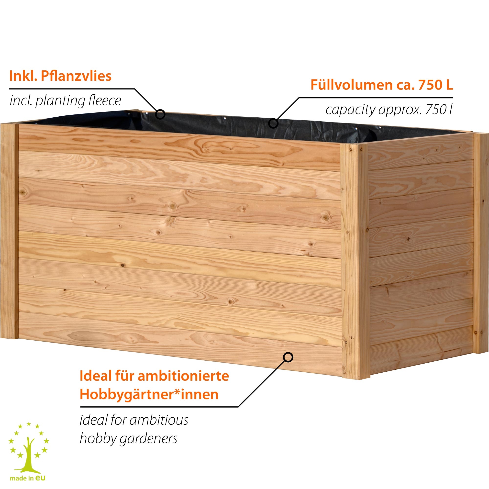dobar Hochbeet »Douglasie 2.0, Größe XXL« ca. 147 x 80 x 76 cm (L x B x H) mit Füllvolumen von ca. 750 Litern