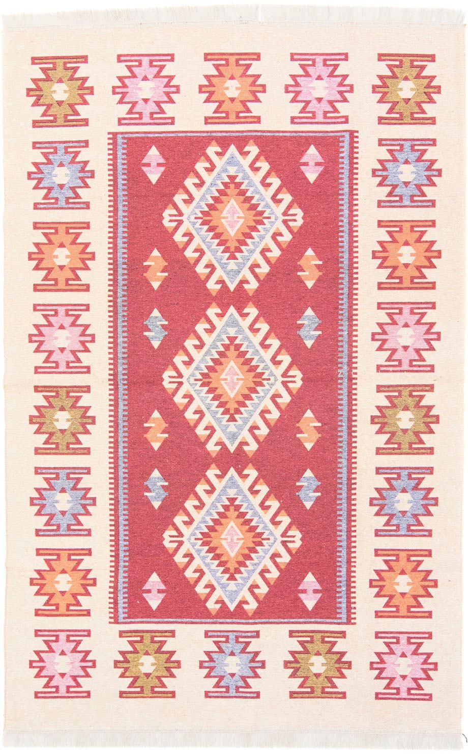 morgenland Wollteppich »Kelim Teppich - Trendy »Ariz« Rechteckig«, rechteckig, 0,5 mm Höhe, Flachgewebe