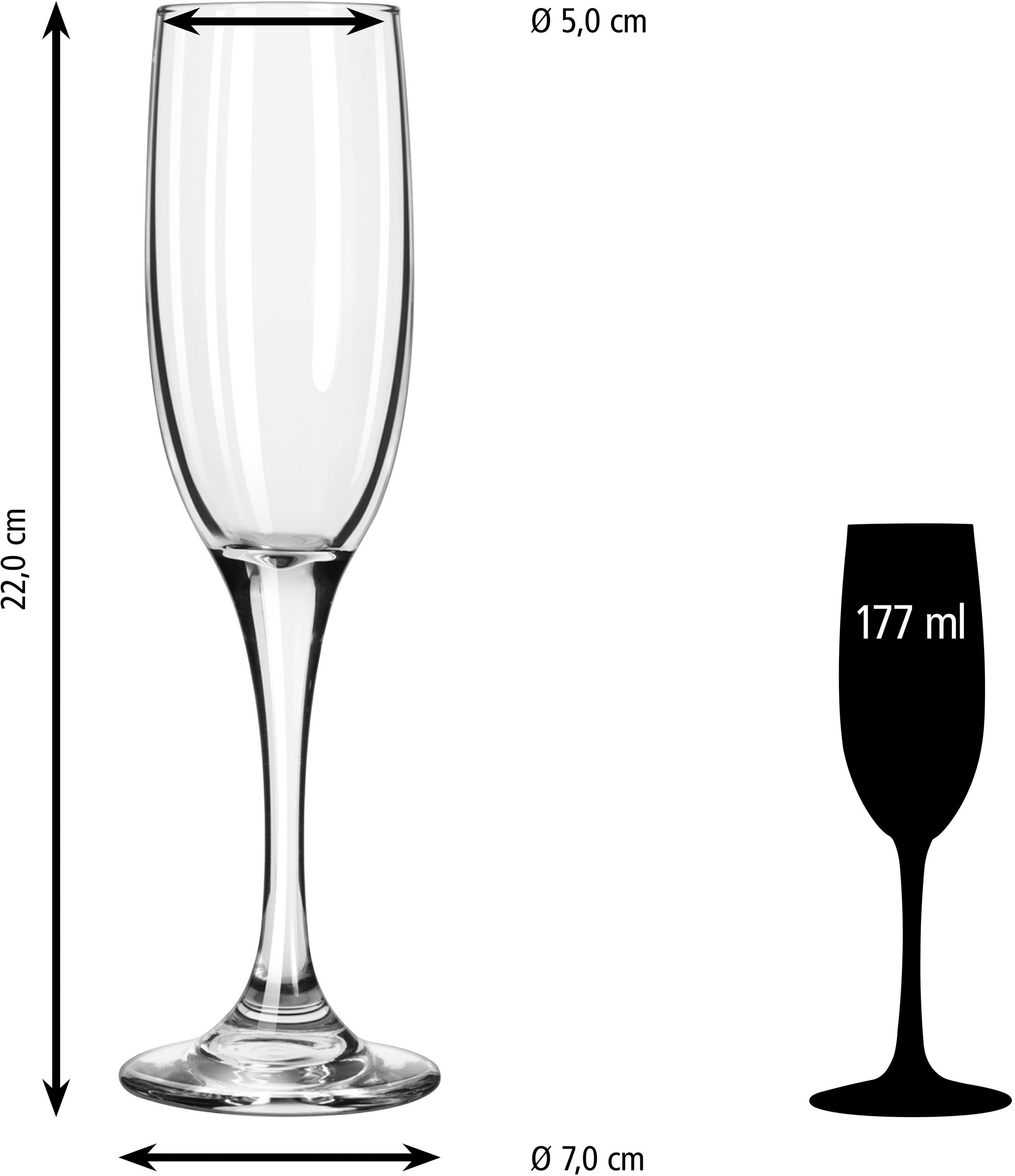 LIBBEY Sektglas »Libbey 12er Set -EMBASSY-«, (Set, 12 tlg.), 177 ml, hochwertig verarbeitet, im modernen Design