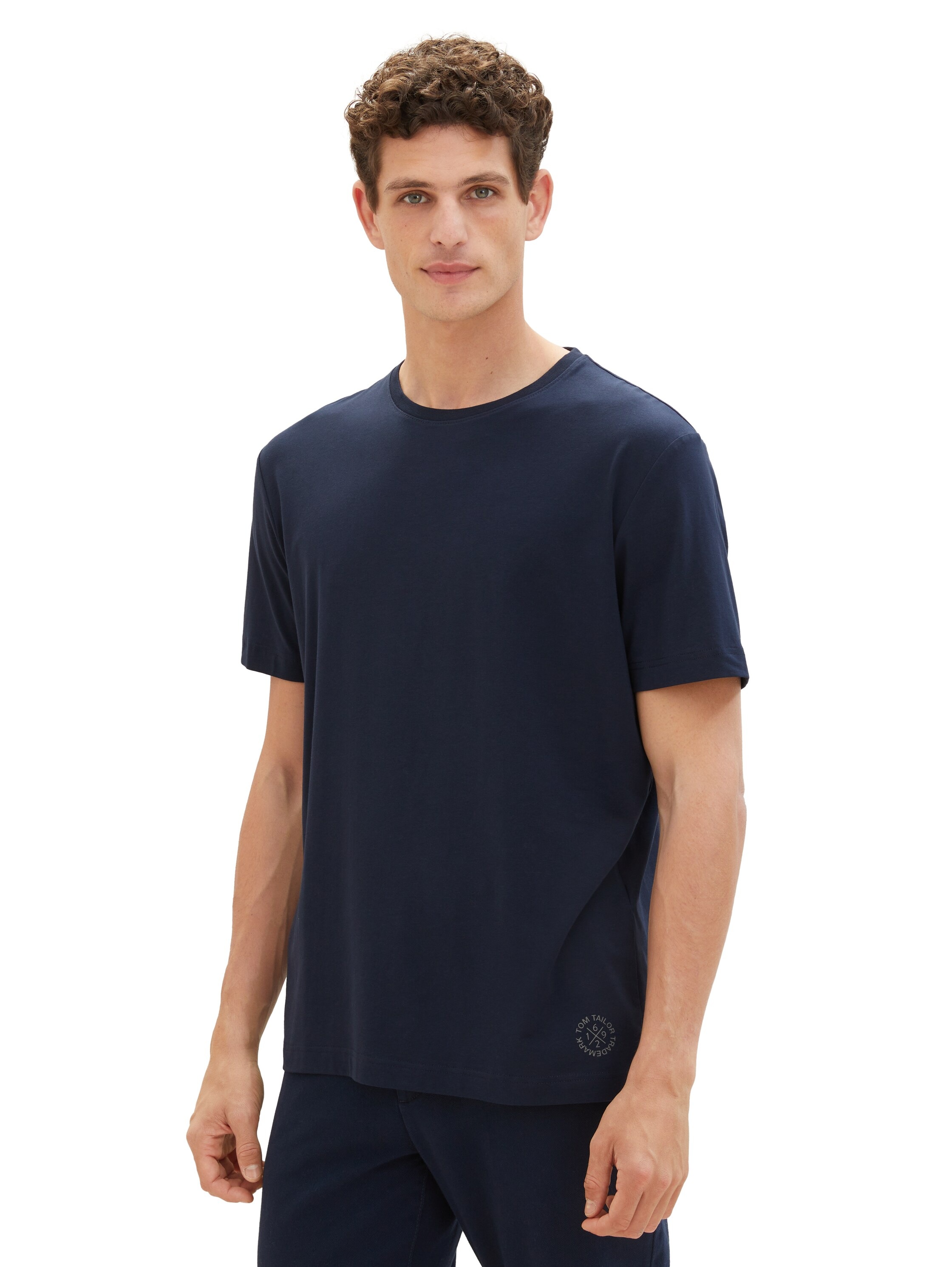 TOM TAILOR Kurzarmshirt, (Packung, 2 tlg.), mit Logo-Print
