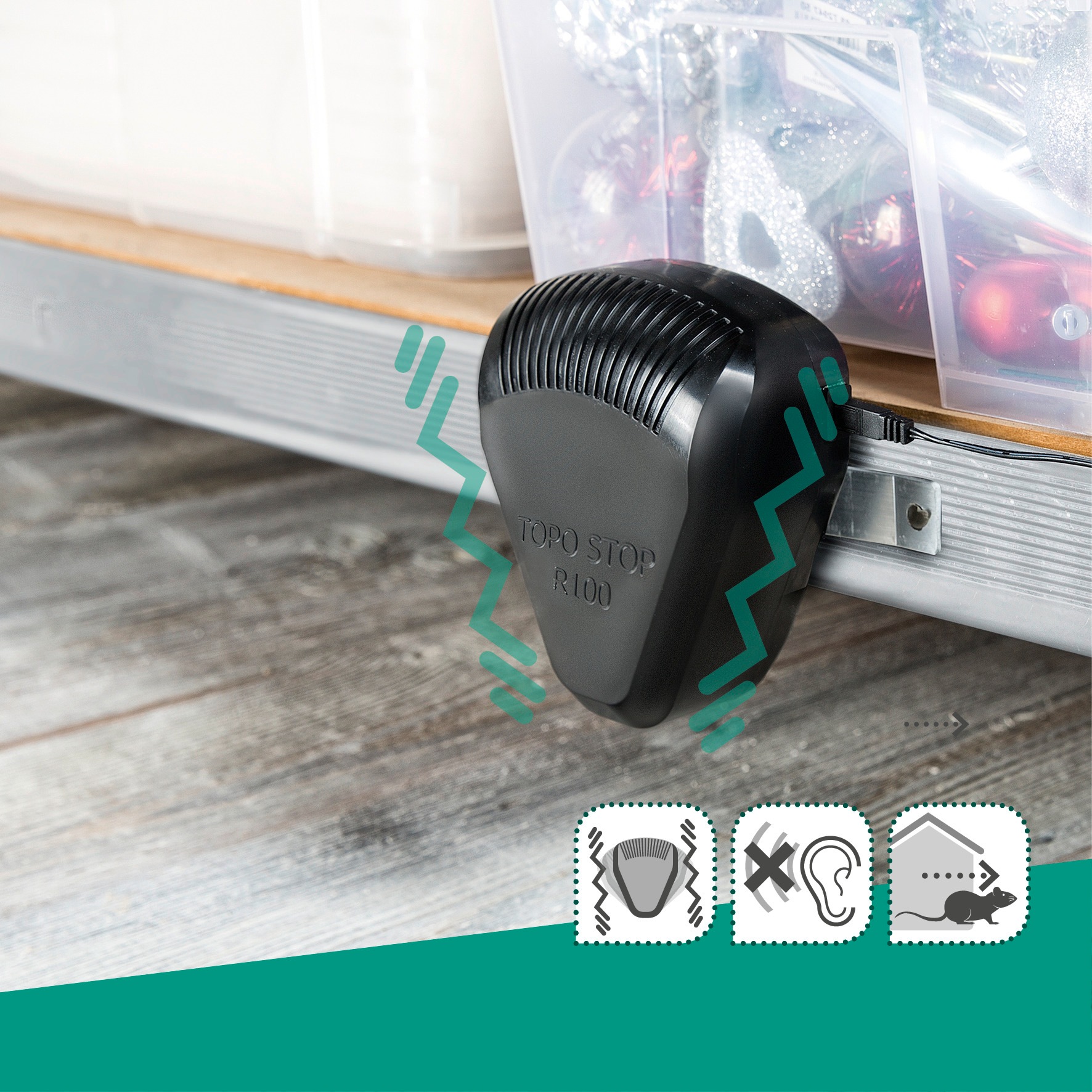 Windhager Ultraschall-Tierabwehr »gegen Mäuse und Ratten Topo Stop R100, Nagetierbekämpfung« Nagervertreiber für Innen- und Hohlräume von bis zu 100 m²
