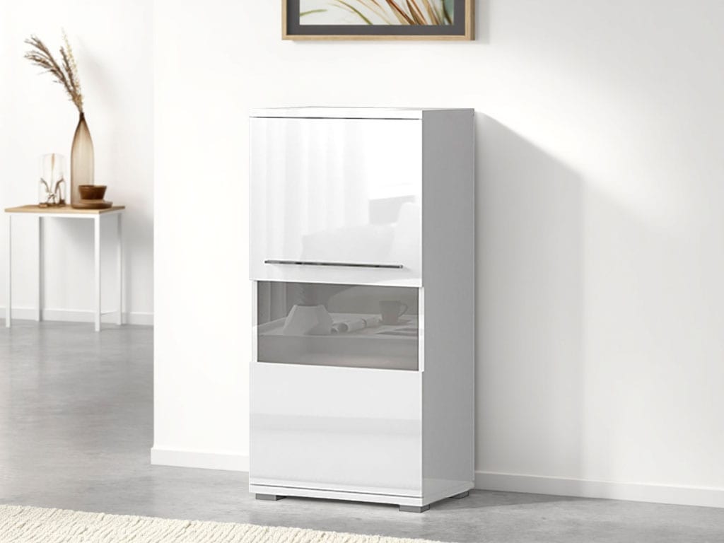 Places of Style Highboard "Piano Vitrine", (H/B/T): 123/60/40,2cm), UV lack günstig online kaufen