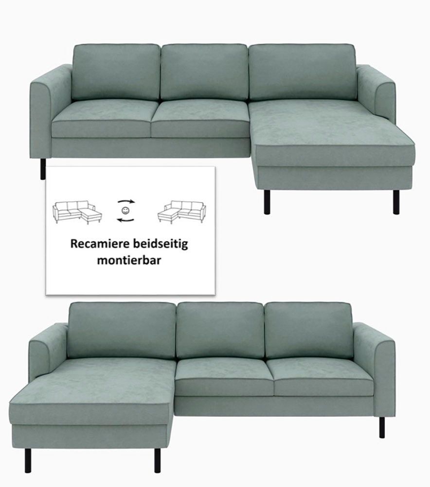 Thumbnail - Home affaire Ecksofa "Booster Couch wahlweise mit Schlaffunktion und Bettkasten-auch in Cord" Recamiere beidseitig monti...