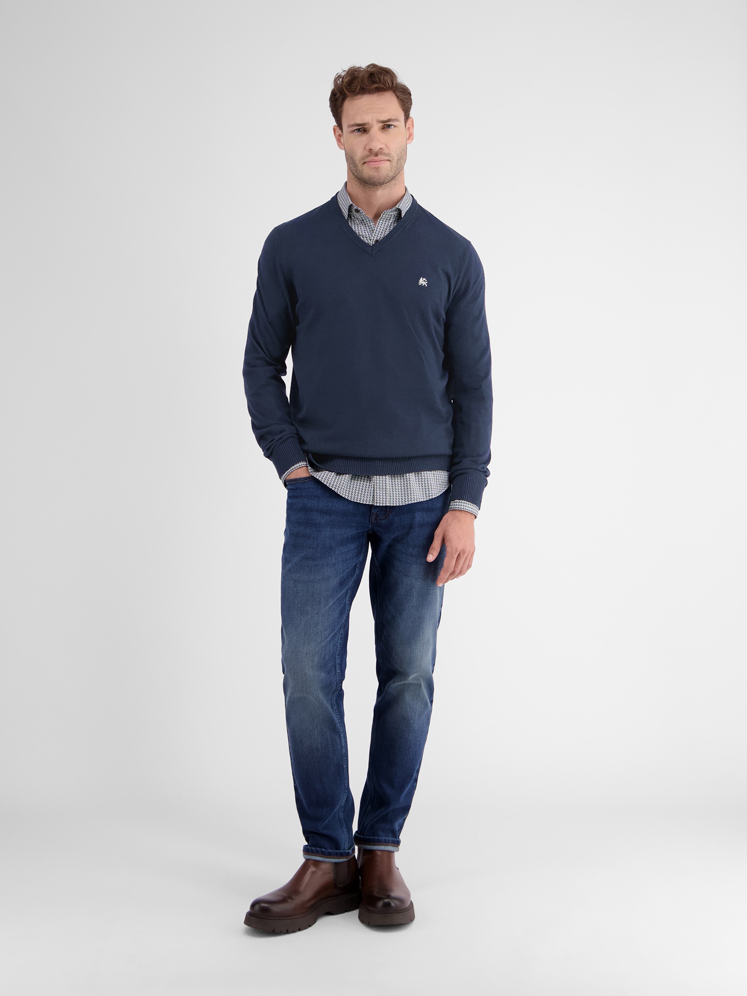 LERROS Strickpullover »LERROS V-Neck-Strickpullover mit Kaschmiranteil«