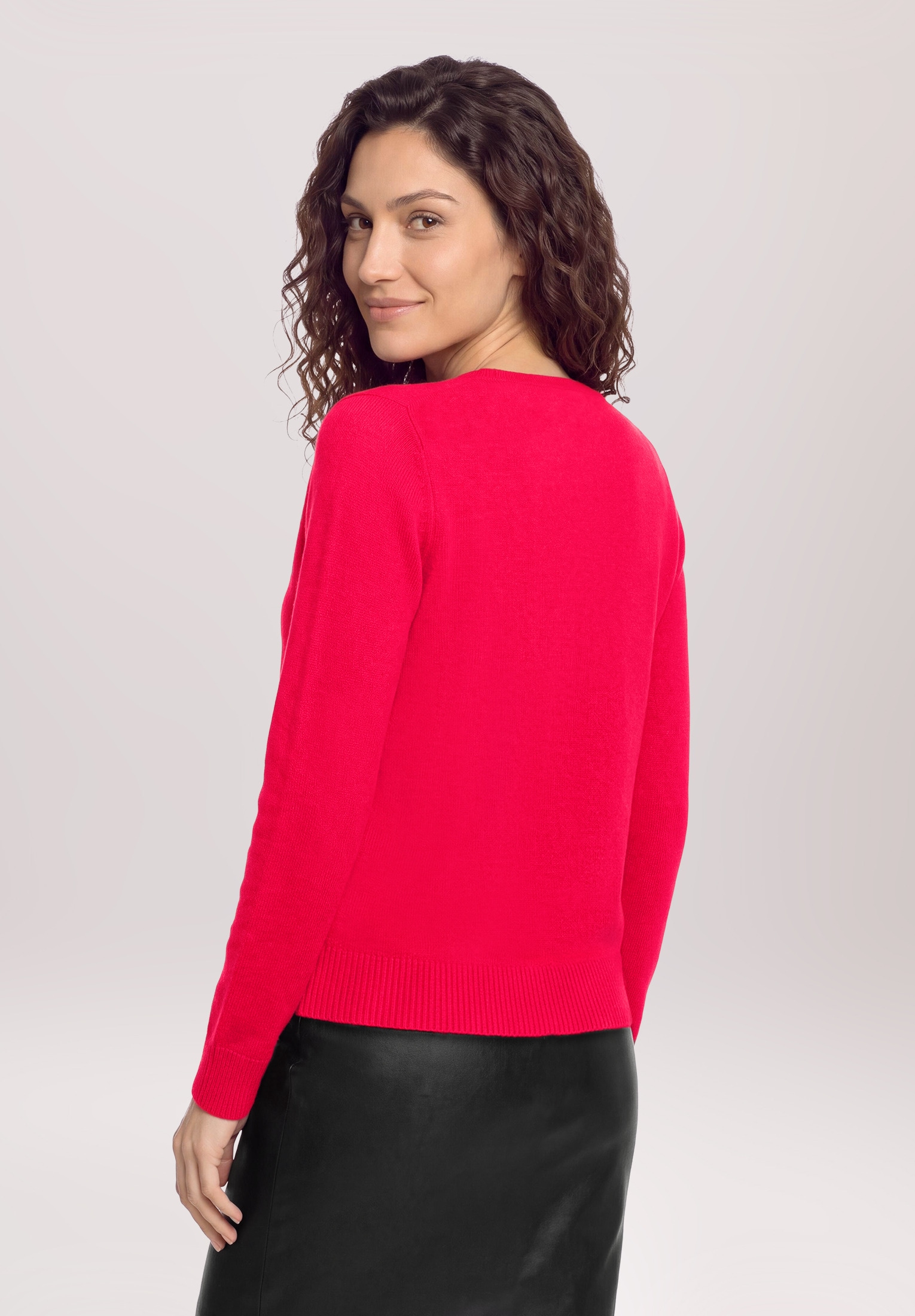 Cartoon Strickpullover »Damen mit Rundhalsausschnitt« 1