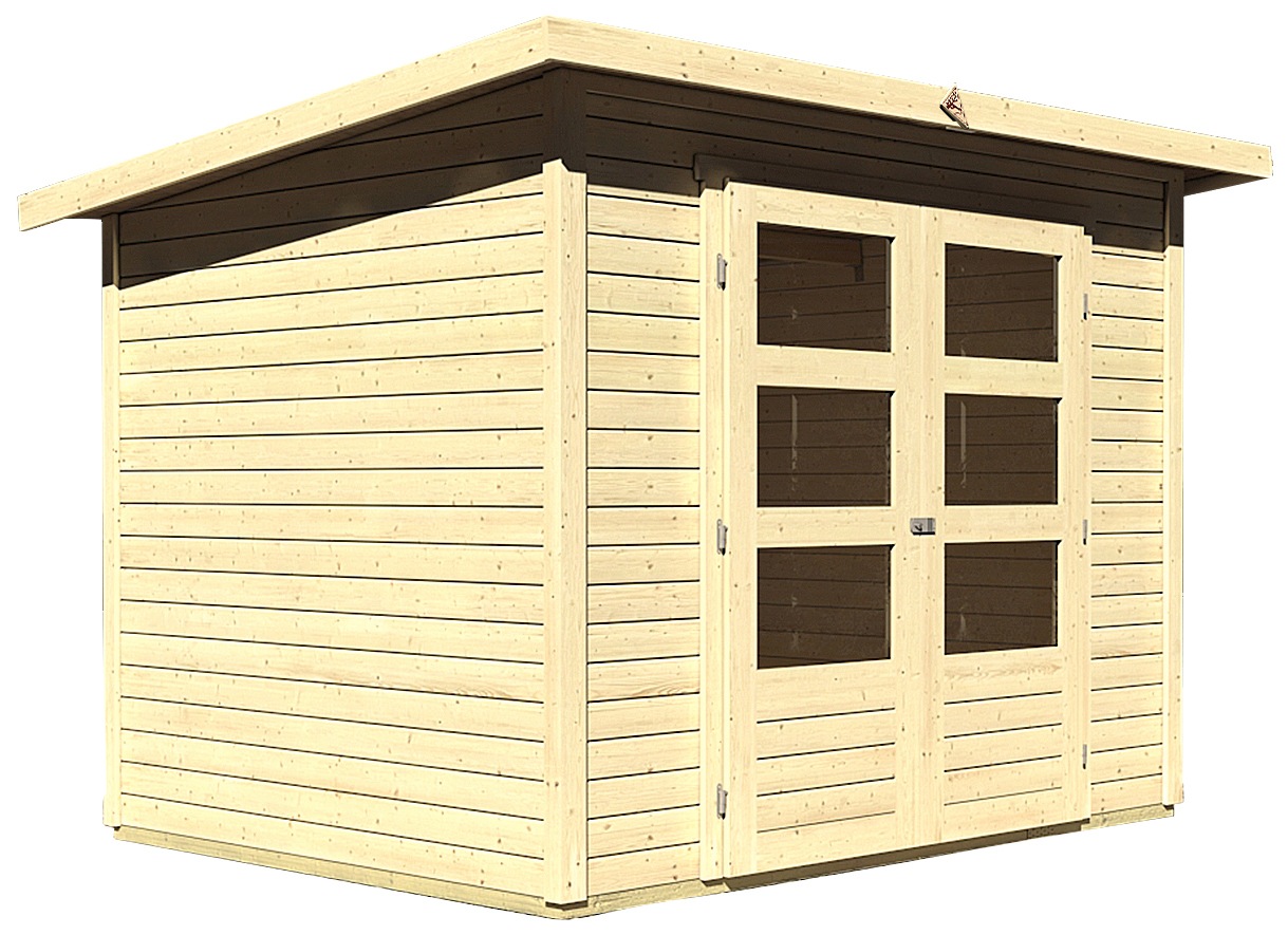 Karibu Gartenhaus »Stockach 3«, (Set), naturbelassen, terragrau oder anthrazit