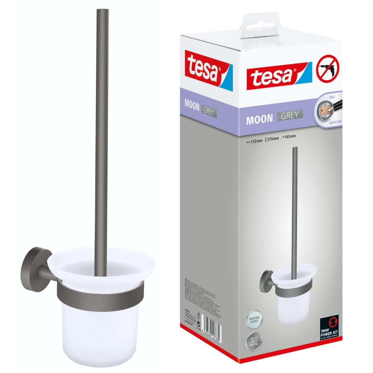 tesa WC-Reinigungsbürste "MOON Toilettenbürstenhalter" Packung 2 Stk. grau günstig online kaufen