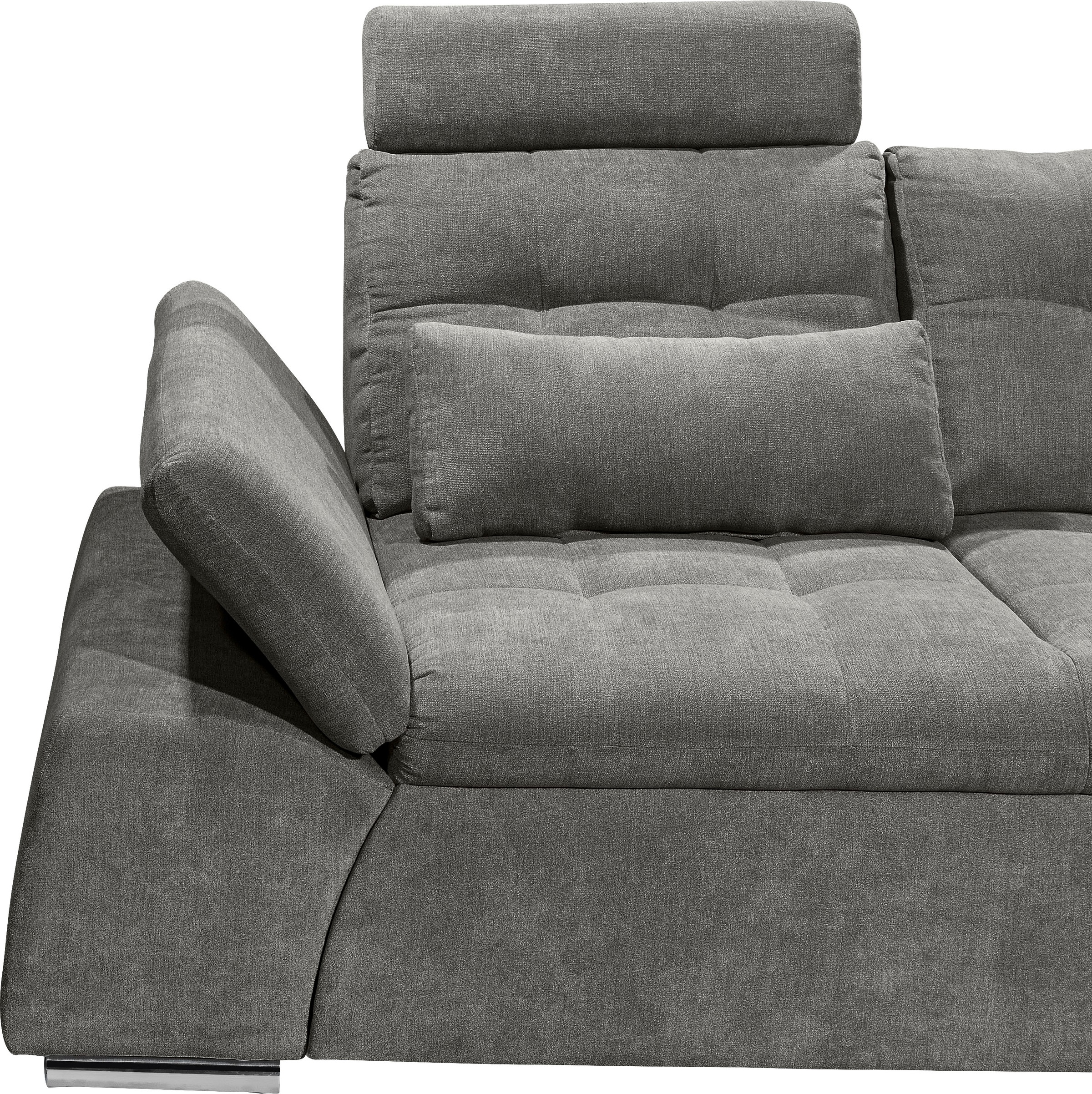 ED EXCITING DESIGN Ecksofa »Nalo L-Form«, mit Bettfunktion, Armteilverstellung, Kopfstützen & 2 Nierenkissen