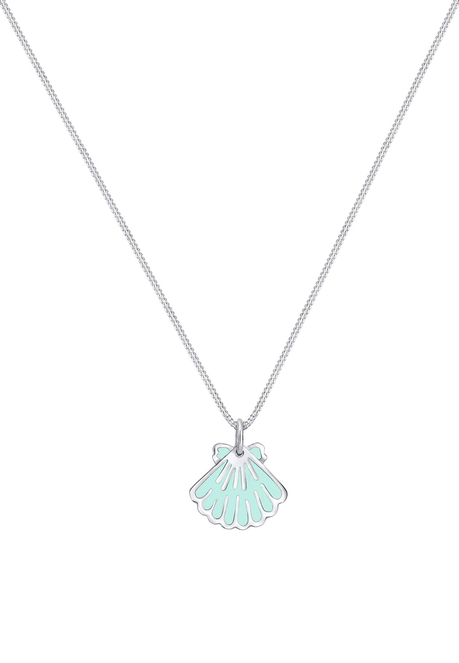Elli Kette mit Anhänger »Kinder Muschel Meer Mermaid Emaille 925 Silber«