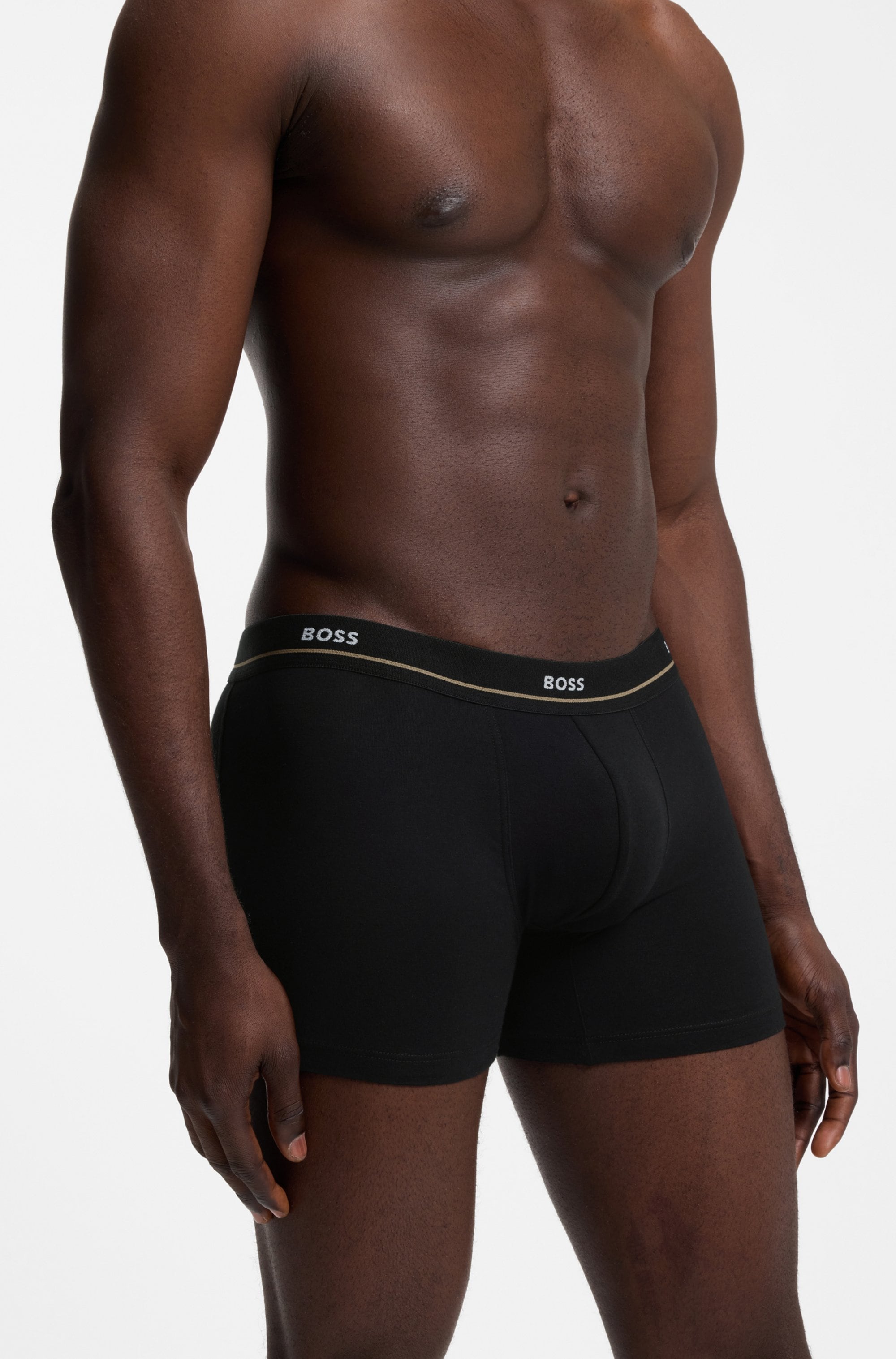 BOSS Boxershorts »BoxerBr 5P Essential« 5 Stk. aus Stretch-Baumwolle mit Logo-Bund