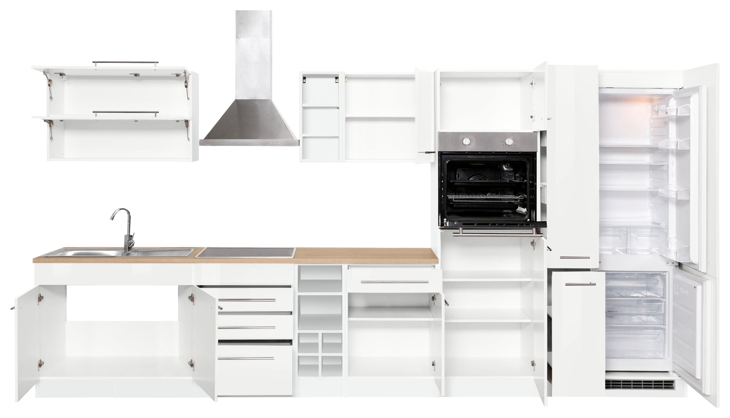 KOCHSTATION Küchenzeile »KS-Eton«, ohne E-Geräte, Breite 390 cm