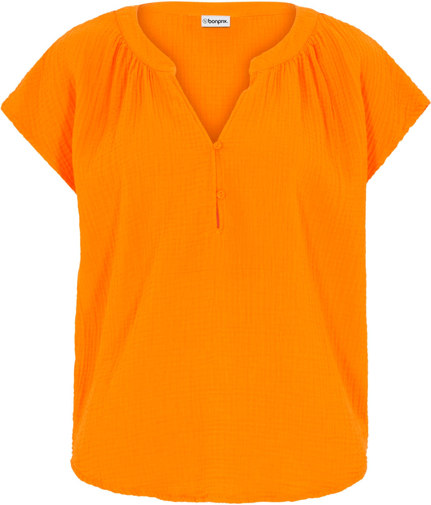 bonprix Shirtbluse »Musselin-Blusentop aus reiner Baumwolle« Oversize-Passform, mit V-Ausschnitt, aus Baumwolle
