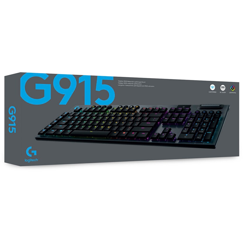 Logitech G Gaming-Tastatur »G915 LIGHTSPEED Wireless Clicky«, (programmierbare G-Tasten-Multimedia-Tasten)