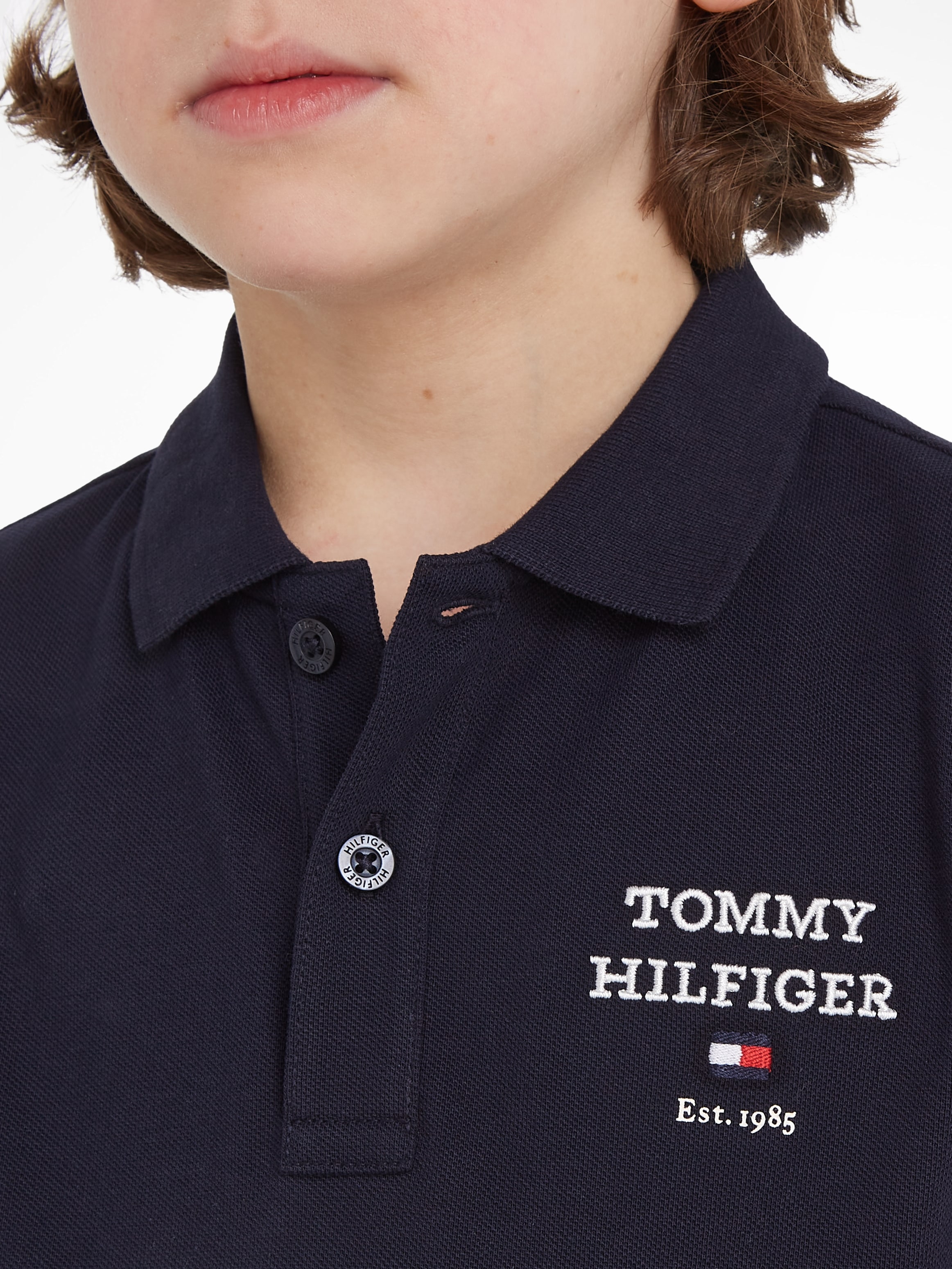 Tommy Hilfiger Poloshirt »TH LOGO Logostickerei kaufen POLO mit | BAUR S/S«