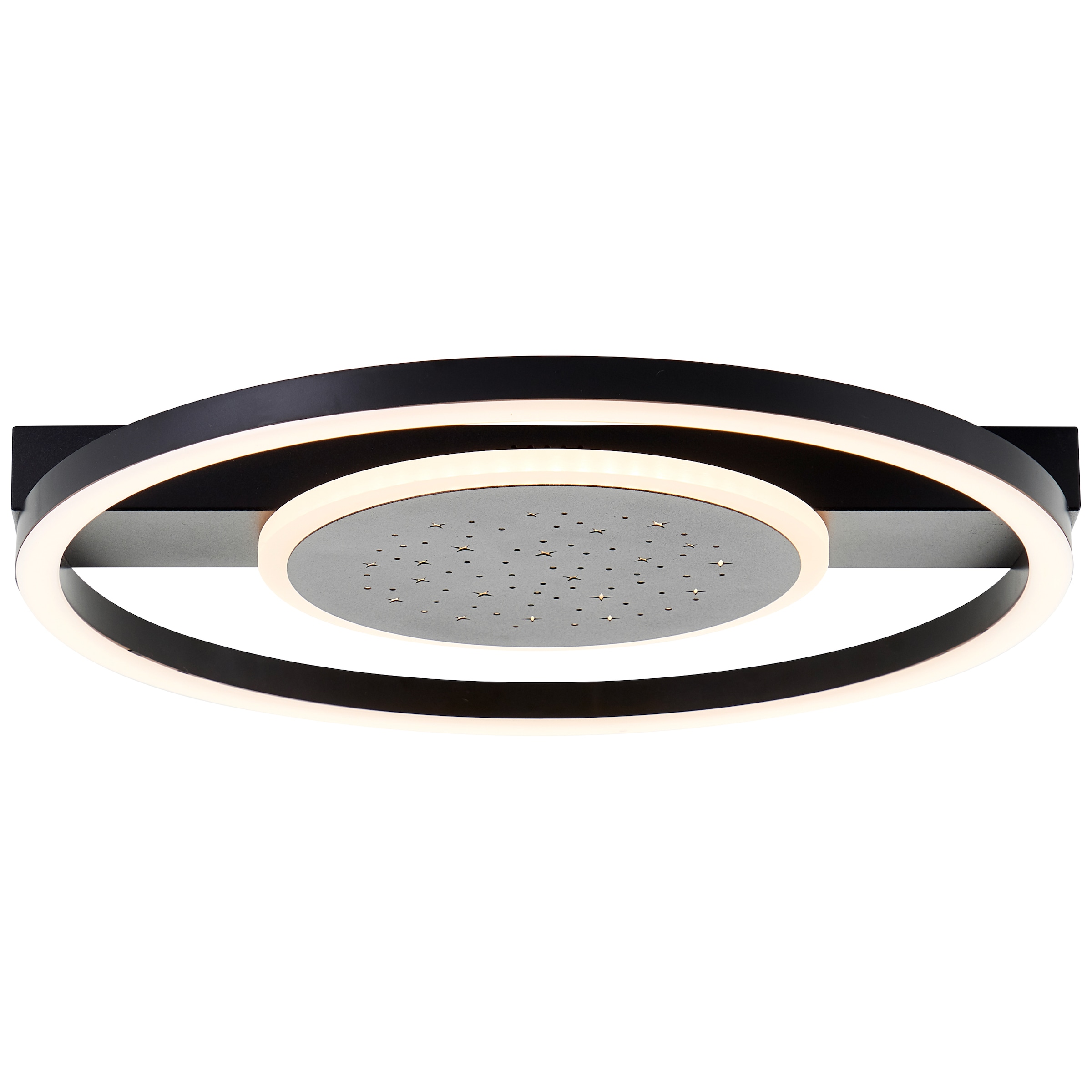 BreLight LED Deckenleuchte »Reno«, 37 x 37 cm, 2400 lm, 3000 K, Sternenglanz, schwarz
