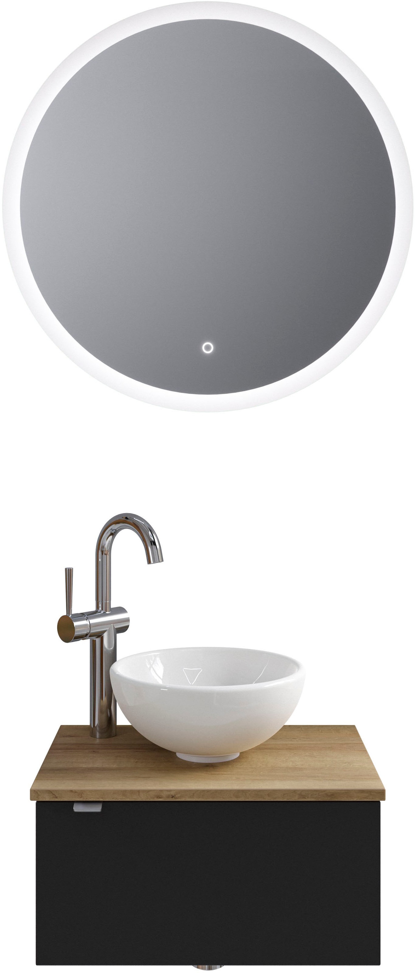 Saphir Badmöbel-Set "Serie 6915" 4 Stk. tlg. Gäste-Bad, mit LED-Spiegel und günstig online kaufen