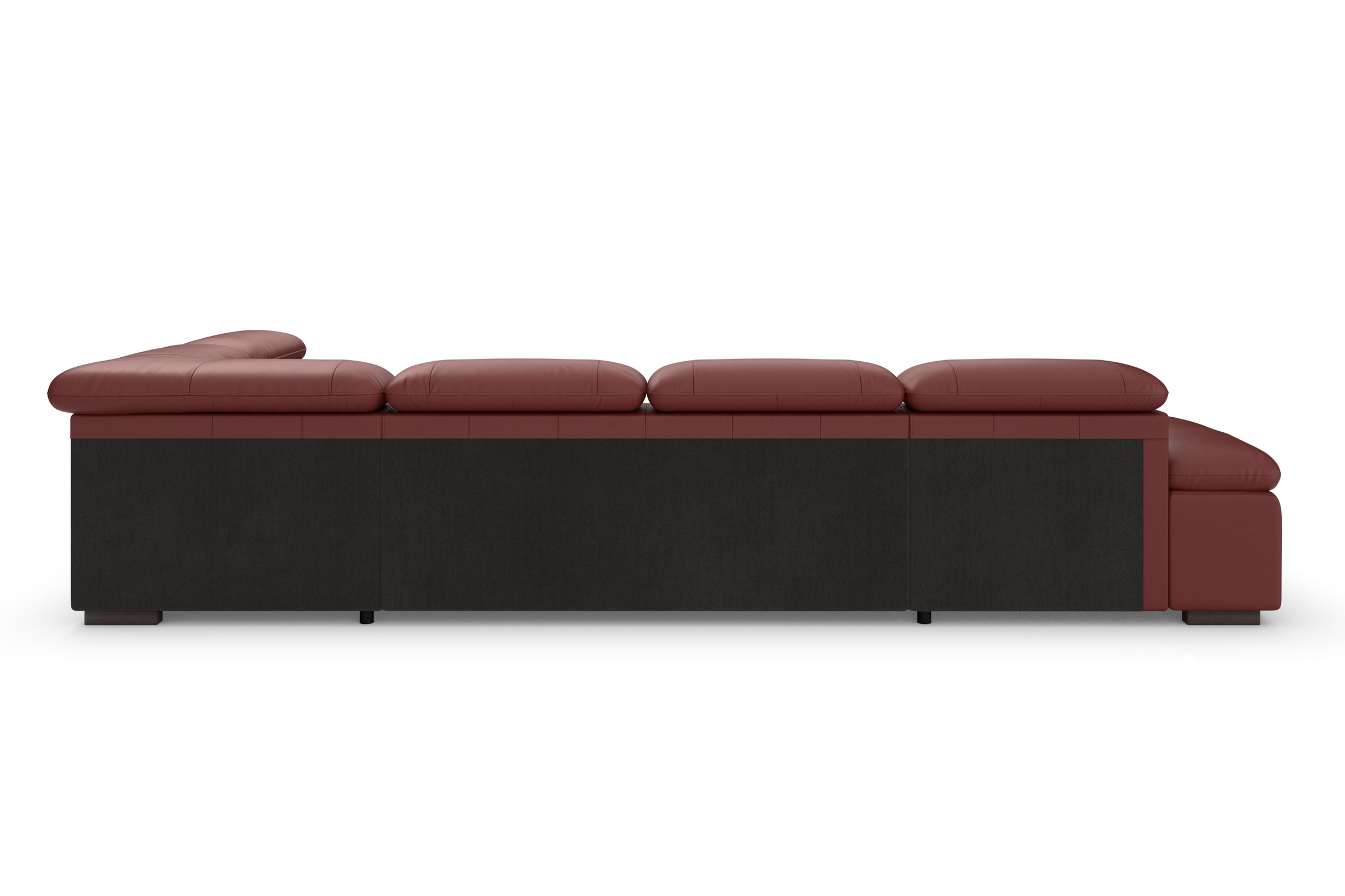 Wohnlandschaft HOME AFFAIRE "Alberto U-Form", rot (merlot), B:350cm H:73cm T:228cm, Luxus-Microfaser in Lederoptik (100% Polyester);Microfaser in Antiklederoptik (100% Polyester);Luxus-Microfaser Vintageoptik (100% Polyester);Luxus-Microfaser weich (90%Po 6