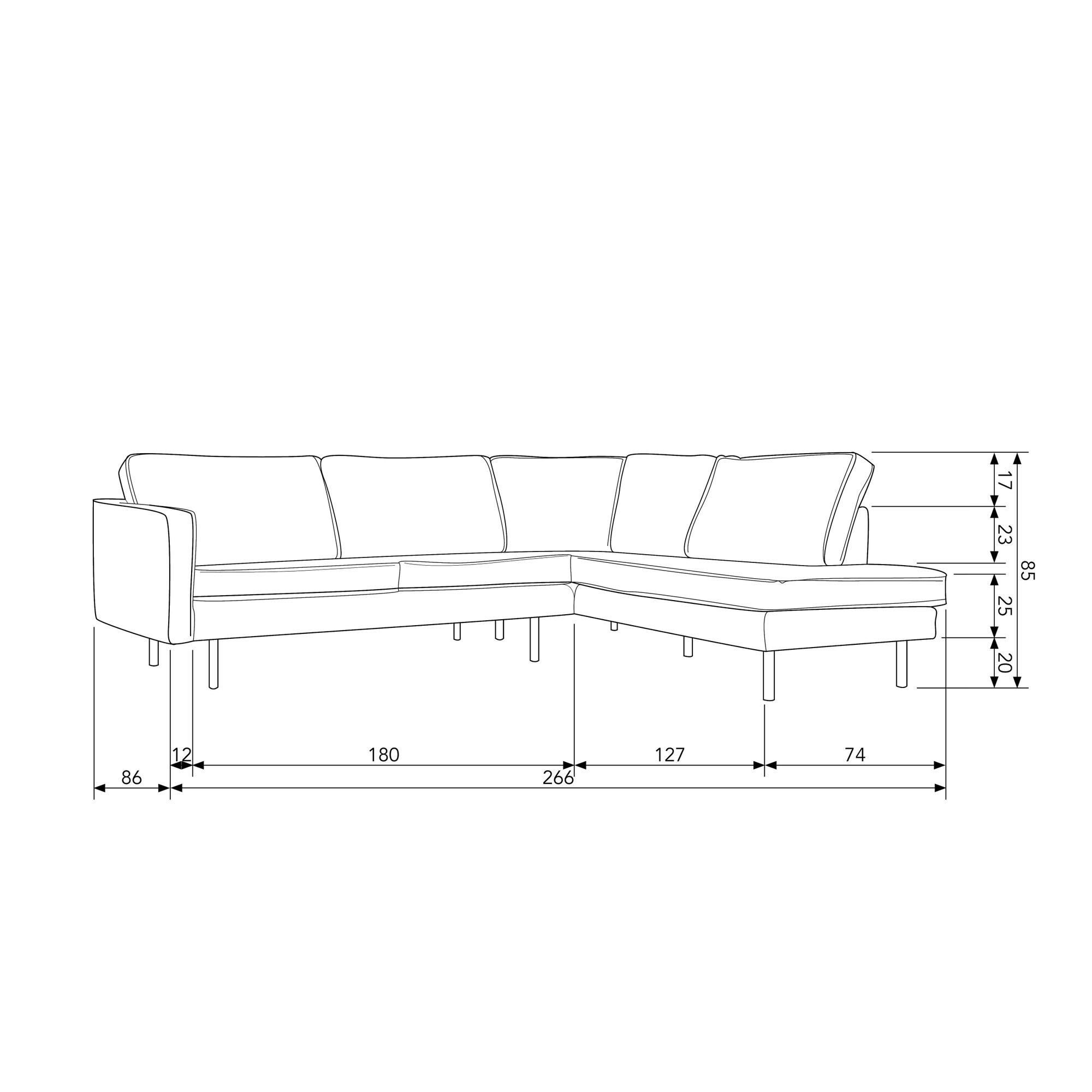 WOOOD Ecksofa »Rodeo«, mit recyceltem Leder, frei im Raum stellbar, H 85 cm x B 266 cm