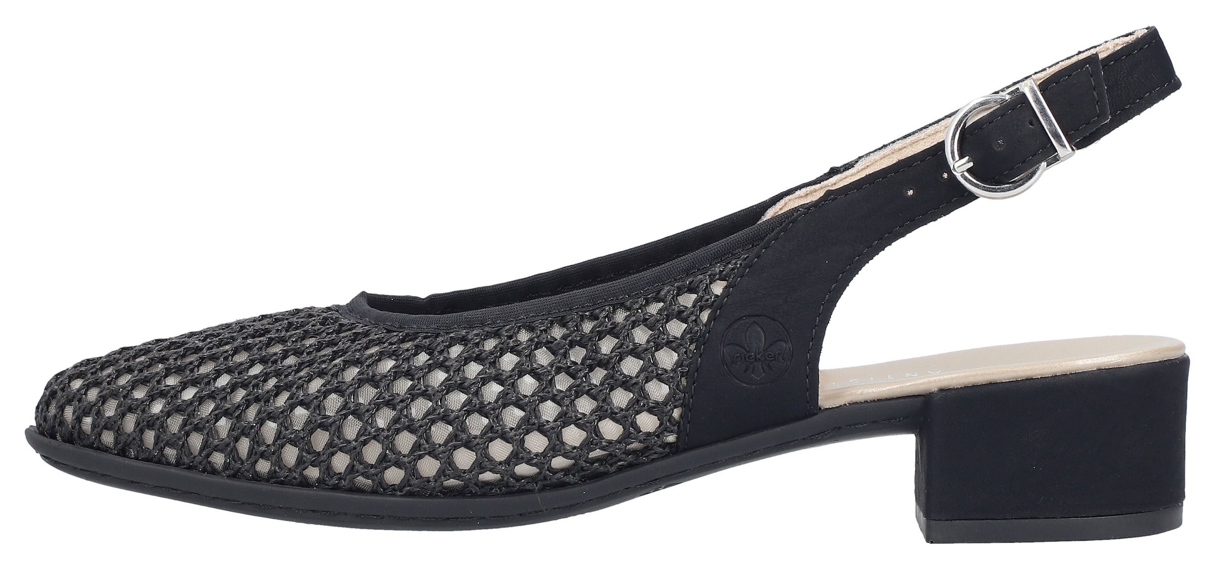 Rieker Slingsandale  Sommerschuh, Festtagsschuh, Blockabsatz, mit Riemchen