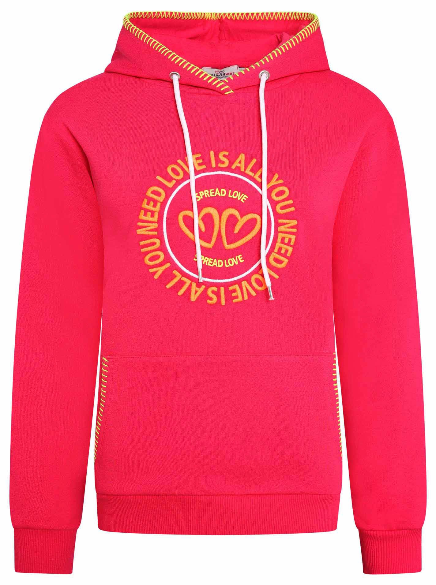 Zwillingsherz Sweatshirt, Kapuze, Kontrast-Stitching, Langarm, Kängurutasch günstig online kaufen