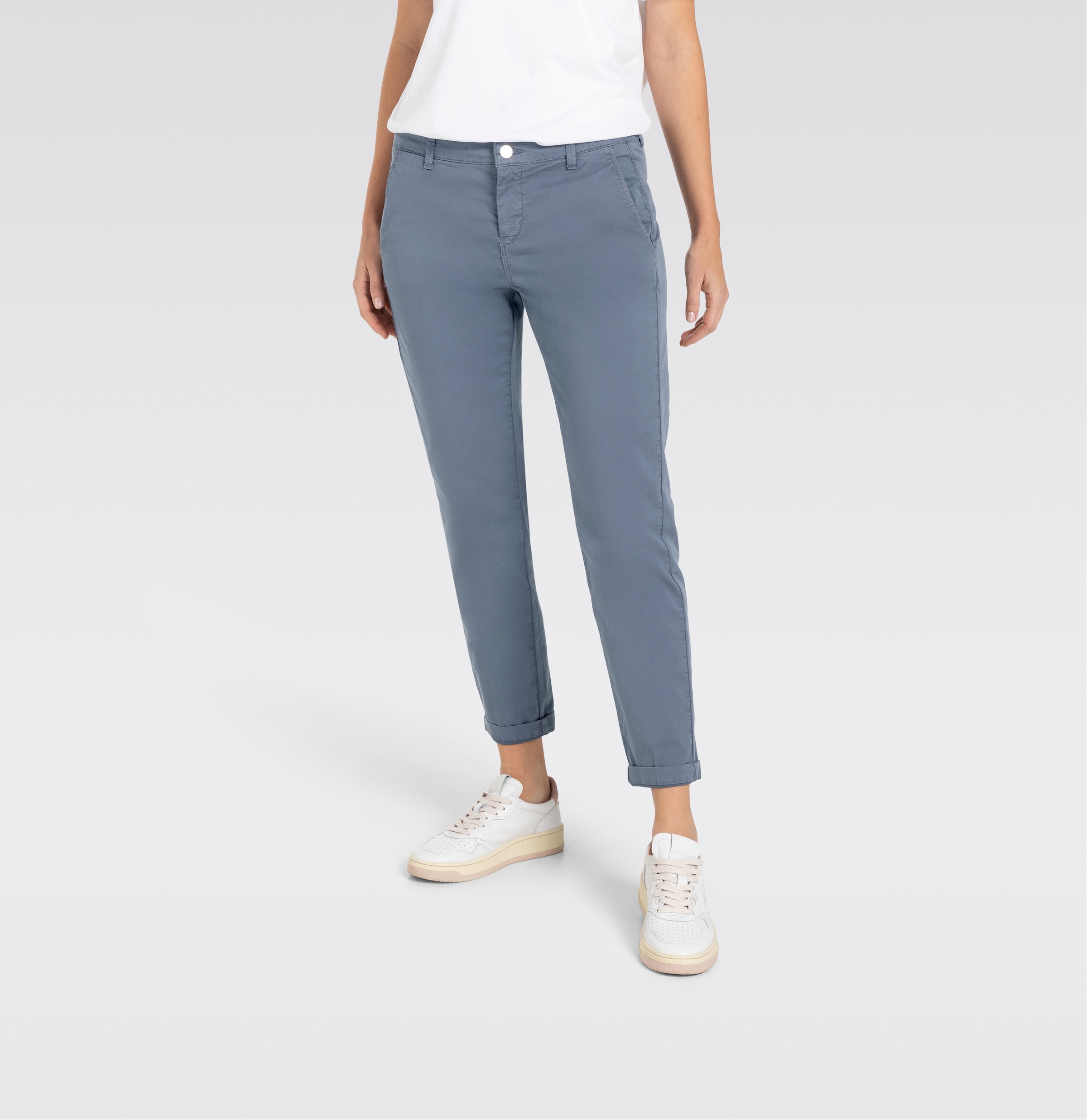 MAC Chinohose »CHINO turn up«, mit dezentem Glanz, elegant und sportiv zugleich