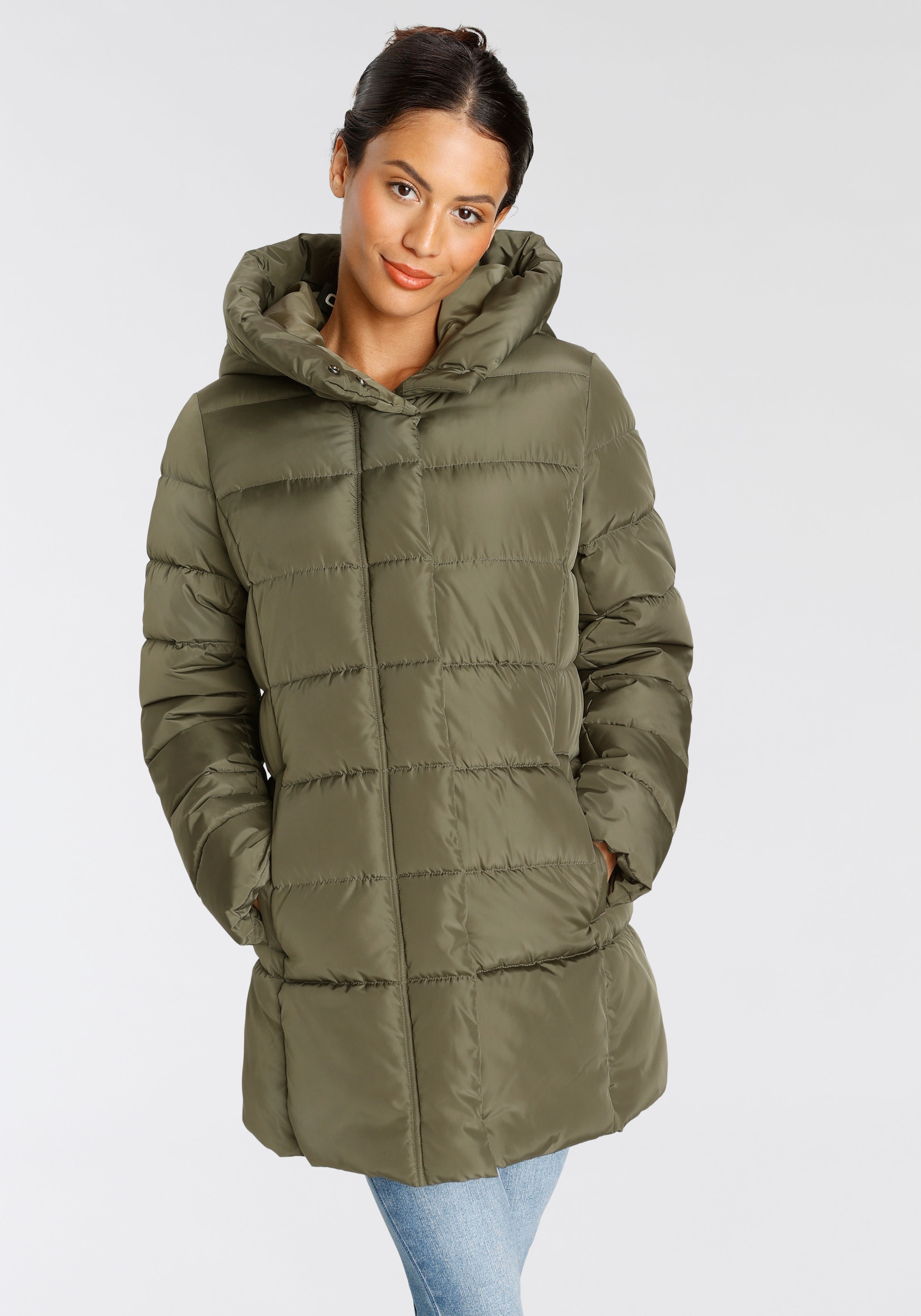 ONLY Steppjacke "ONLTINA PUFFER SHORT COAT OTW", mit Kapuze, leicht glänzen günstig online kaufen