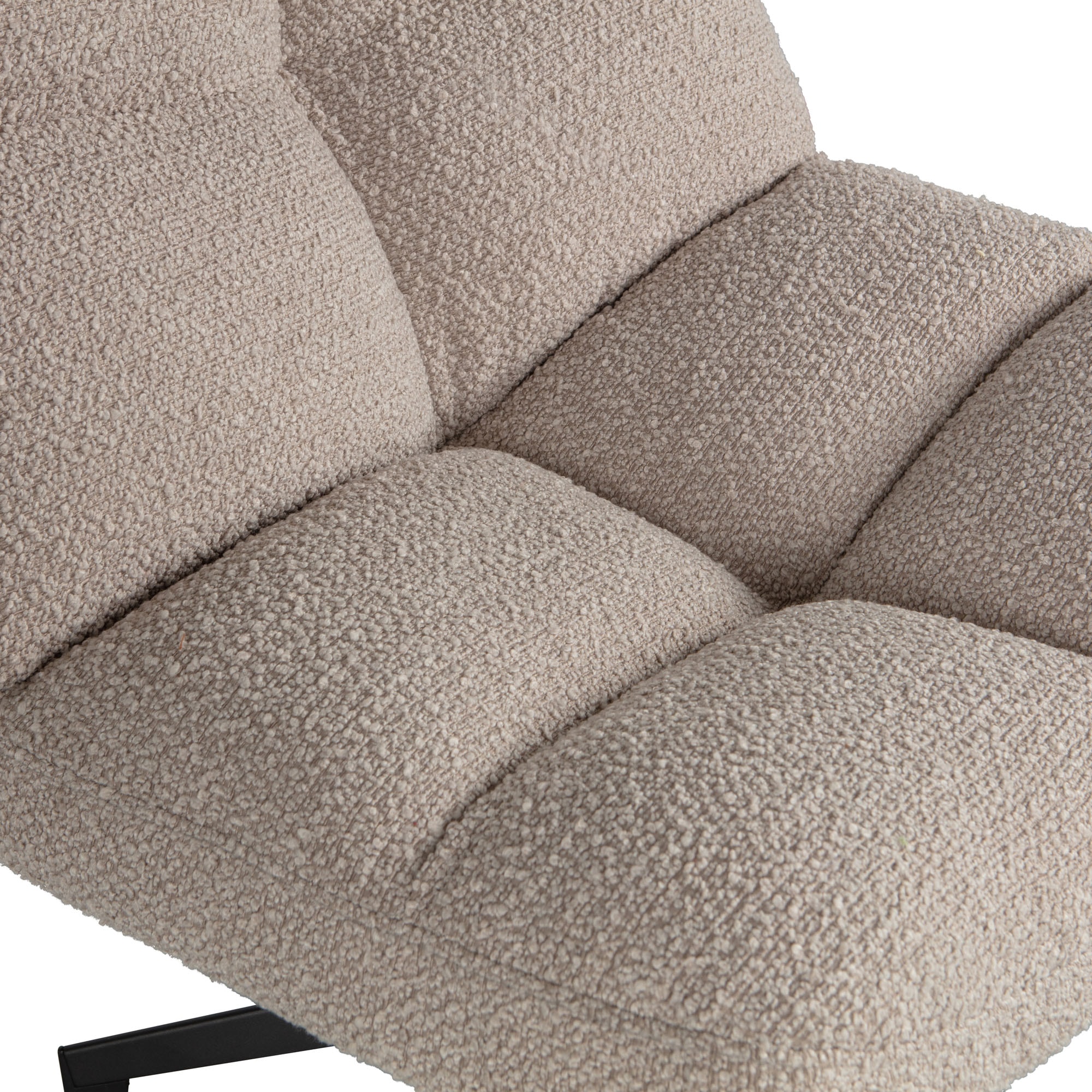 WOOOD Drehsessel »Vinny«, gepolstert mit weichem Bouclé, stabiler Metallfuß, Breite 75 cm