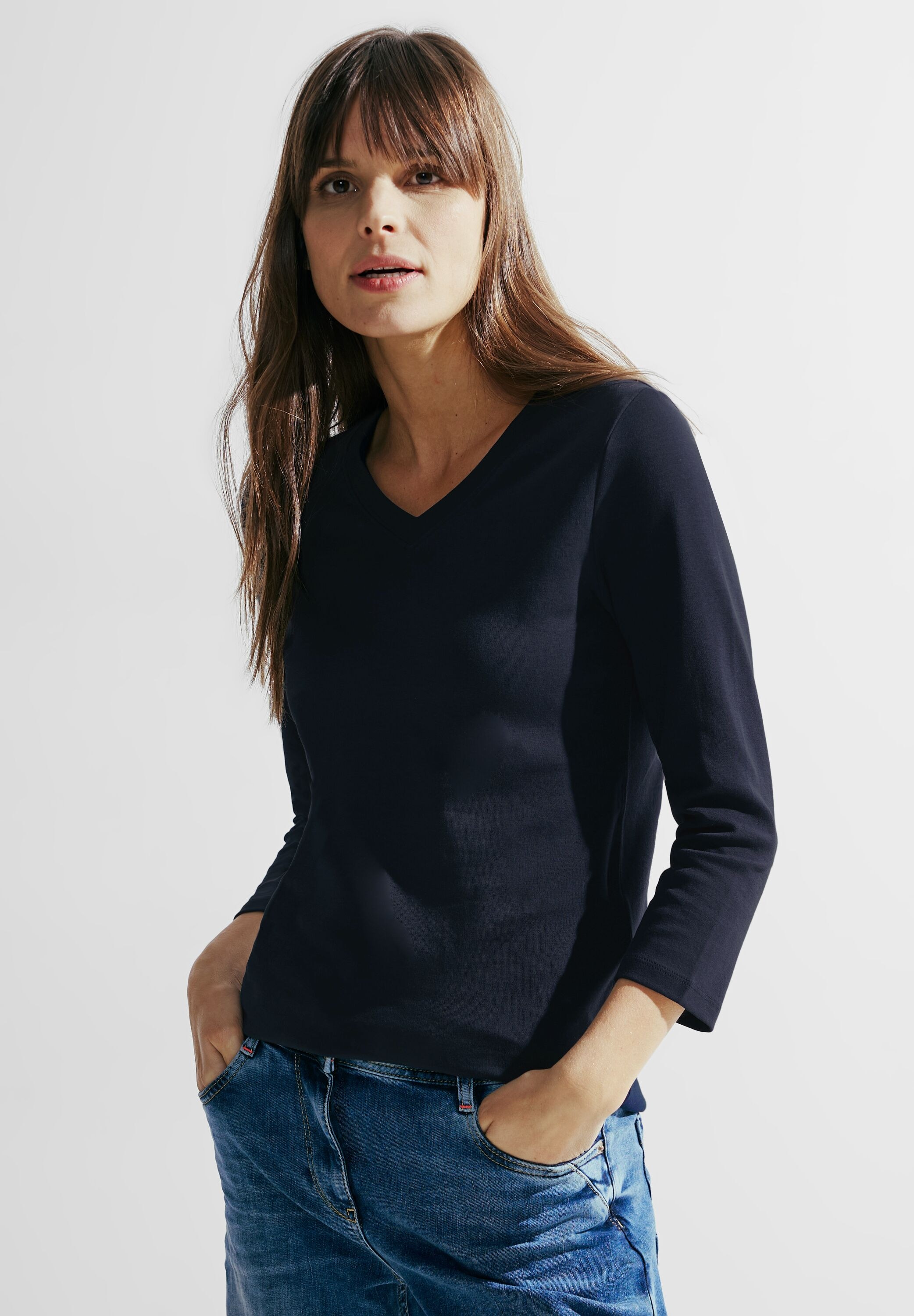 Cecil V-Shirt, aus reiner Baumwolle günstig online kaufen