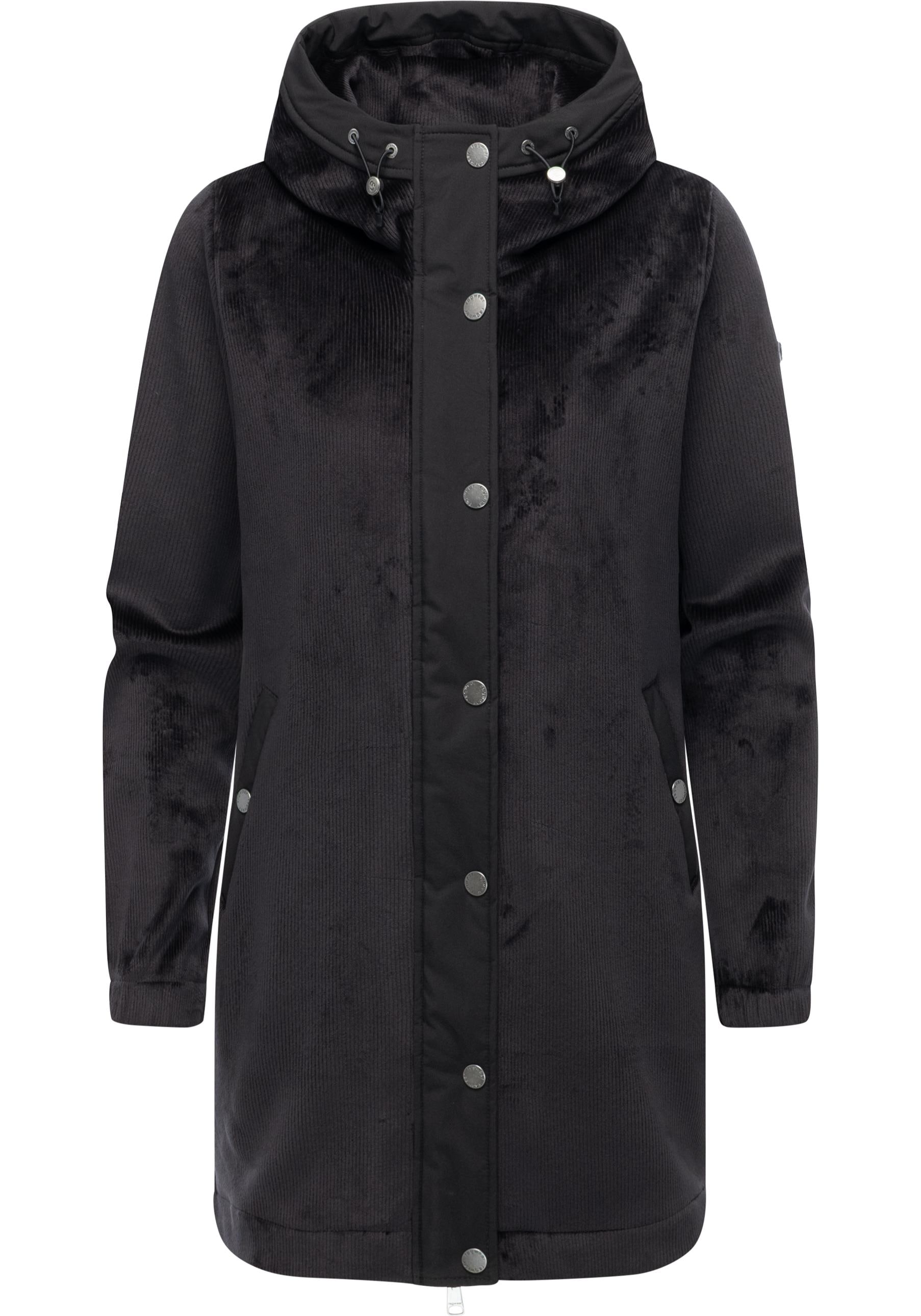 Ragwear Kurzmantel "Cousy Bonded YOUMODO" Weicher Damen Rippstrick-Mantel mit Kapuze