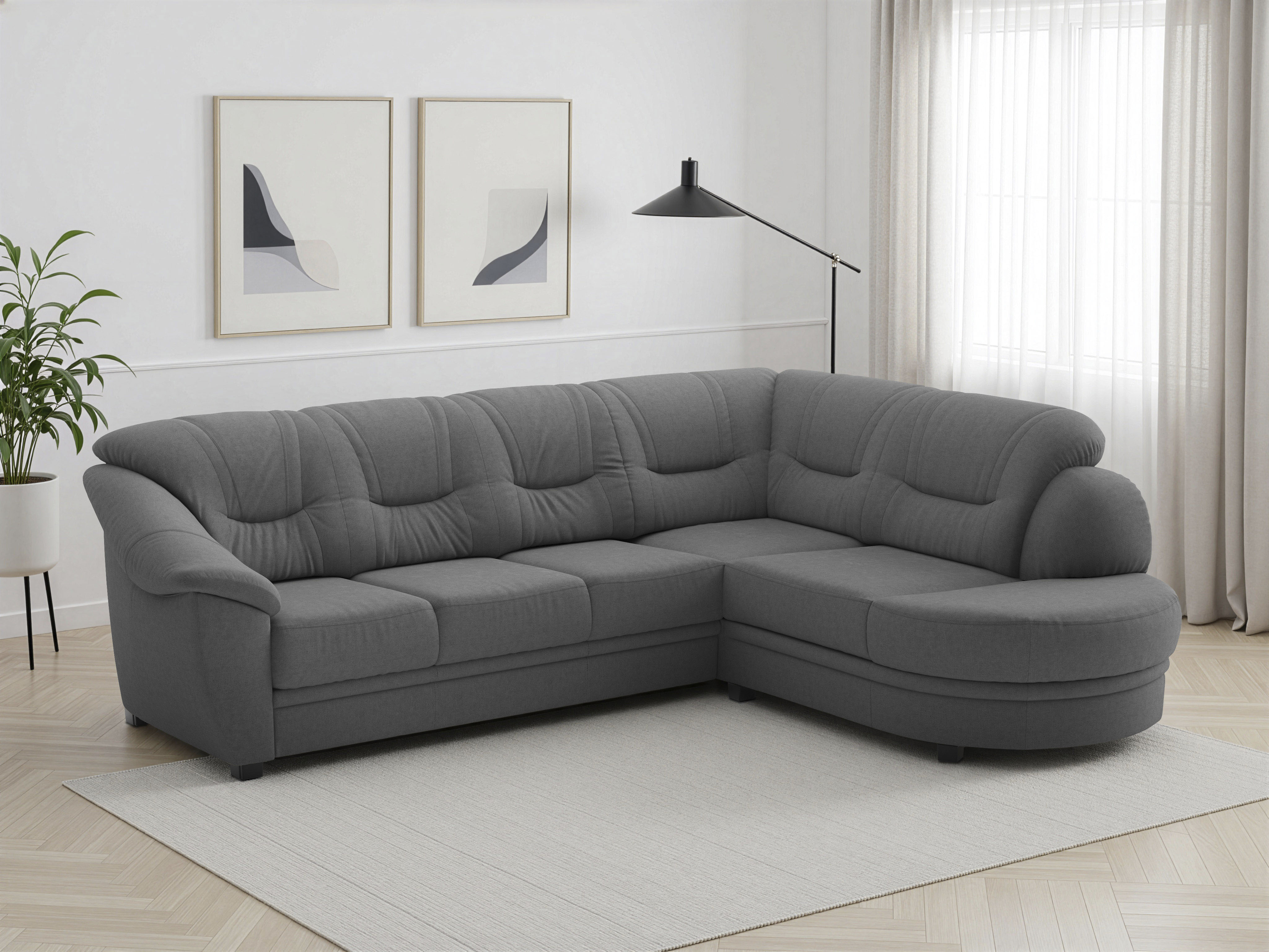 sit&more Ecksofa "Savona L-Form, B: 267 cm, Couch mit Federkern, Komfortsitzhöhe 46 cm" optional mit Schlaffunktion