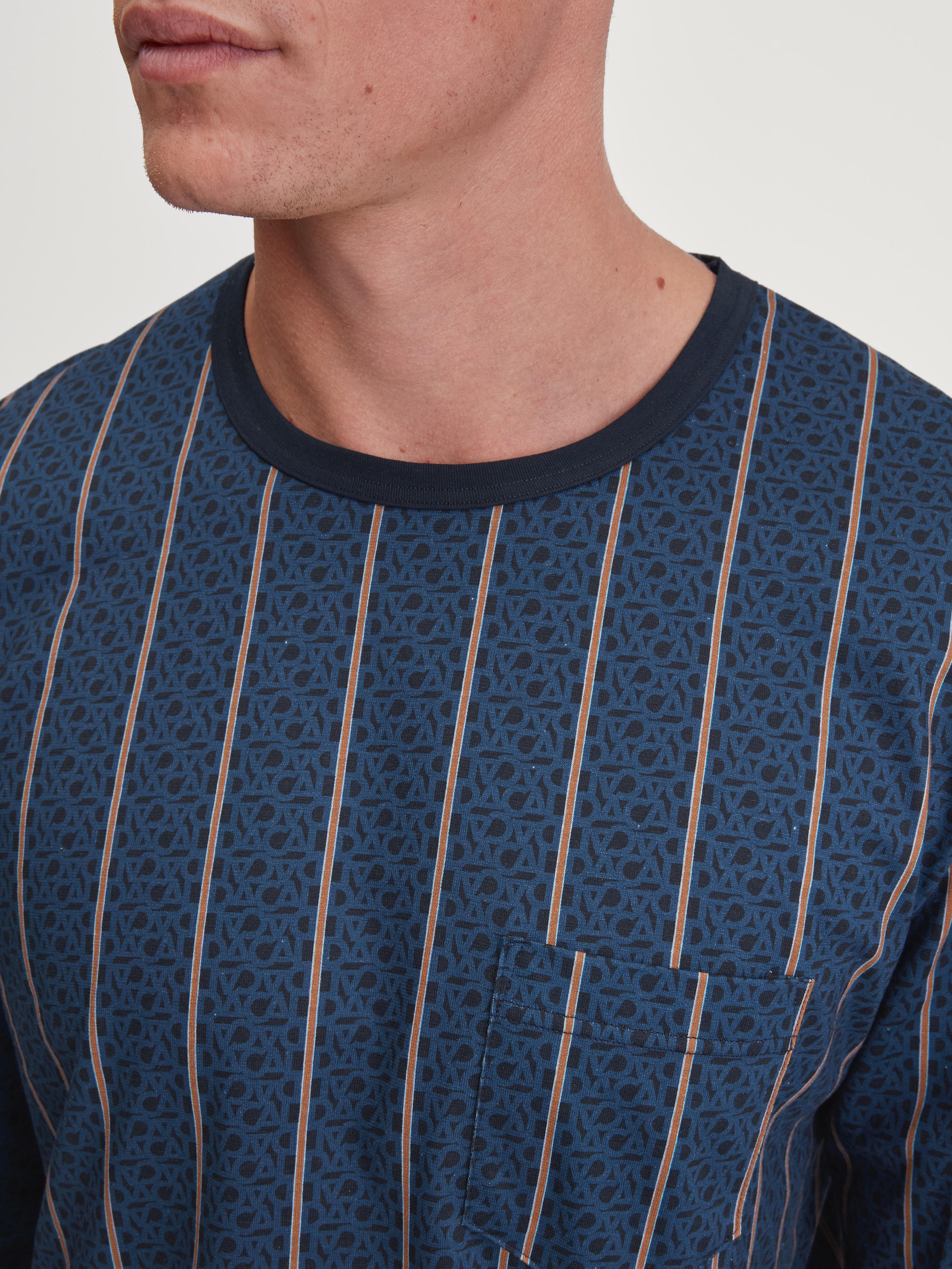 Thumbnail - CALIDA Schlafanzug "Relax Imprint 1" 2 tlg. Baumwolle, Streifendesign, bequem, Langarm, Rundhalsausschnitt