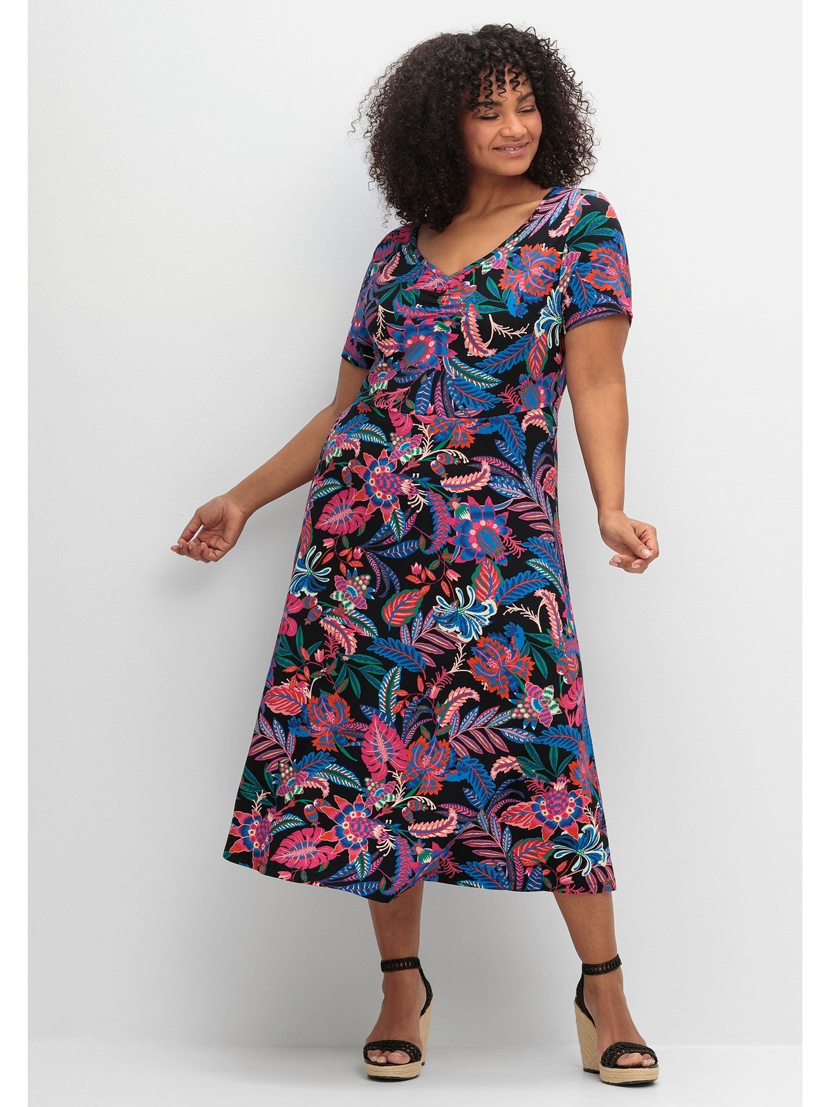 sheego by Joe Browns Jerseykleid »Große Größen«, mit Blumendruck