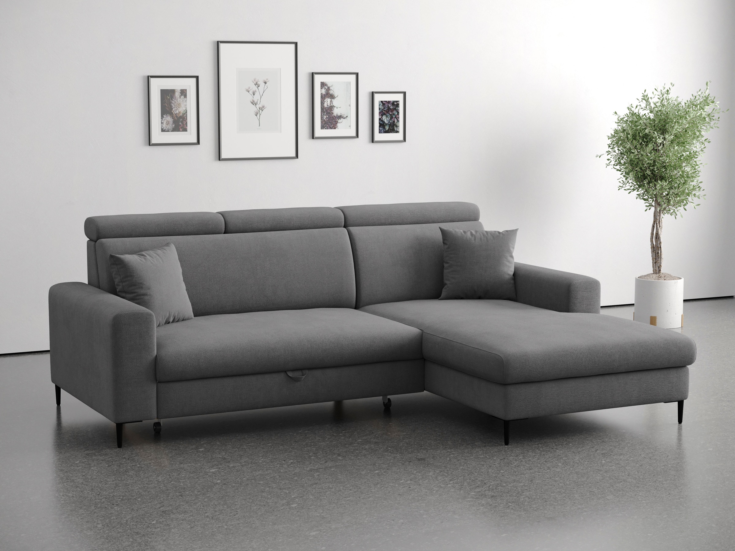 OTTO home "Nizza, L-Form, B: 250cm" mit Schlaffunktion und Bettkasten
