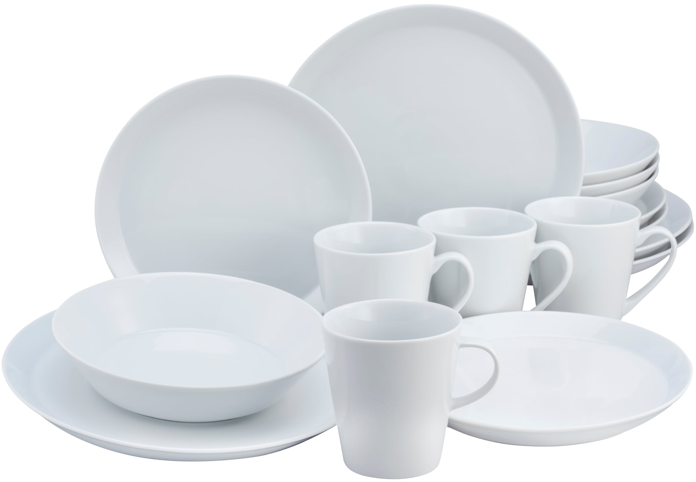 CreaTable Kombiservice für und Personen tlg., TRENDY«, | 16 skandinavische Set, Kaffeeservice Tafelservice (Set, Service, für BAUR 16 weiß, schlichte, Form, Teile 4 im 4 »Geschirr-Set Personen)