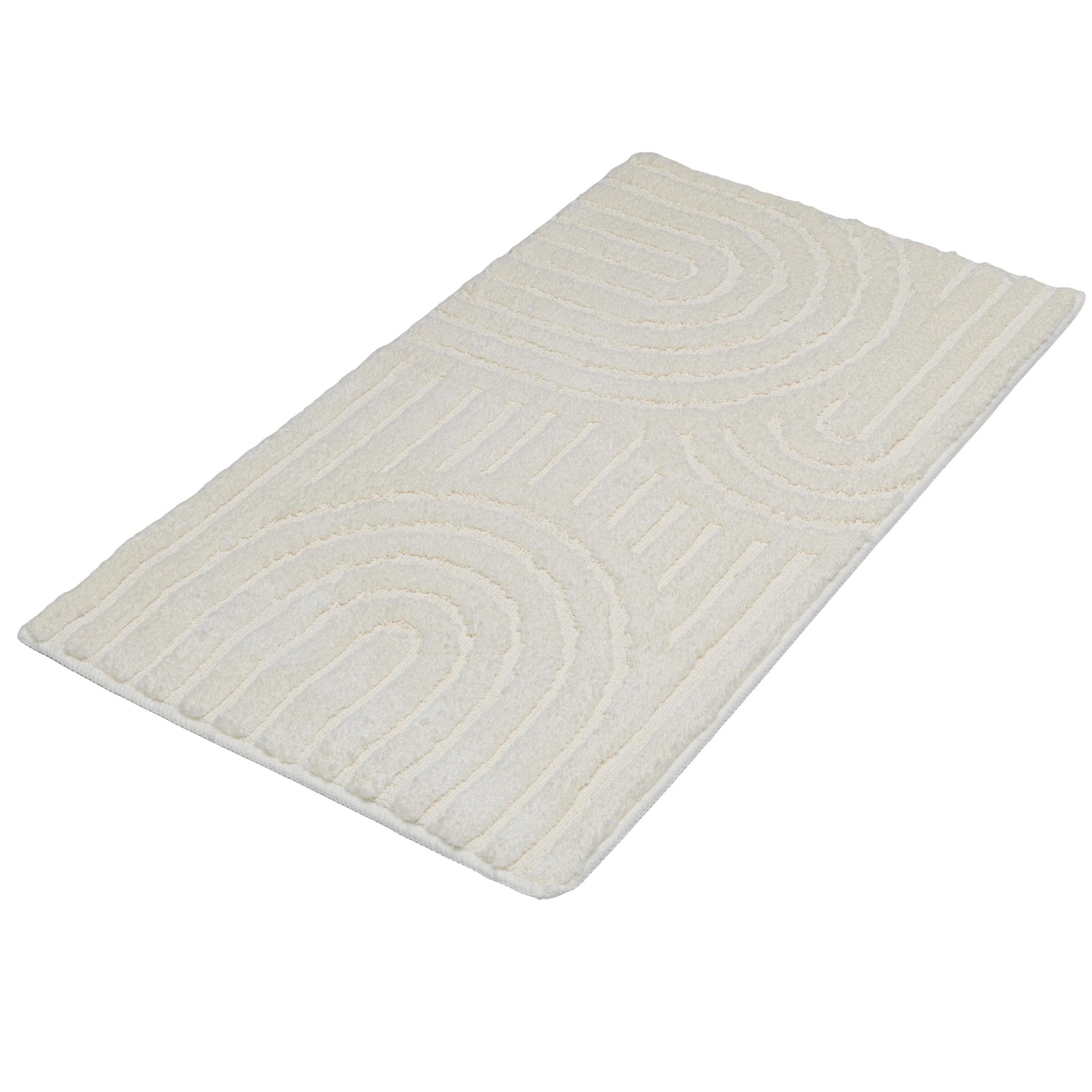 OTTO home Badematte "Zen, Badvorleger, Badezimmer Teppich, Duschvorleger" Höhe 10 mm rutschhemmend beschichtet fußbodenheizungsgeeignet  schnell trocknend Uni Farben, Hoch-Tief-Effekt, modernes Muster, Zen