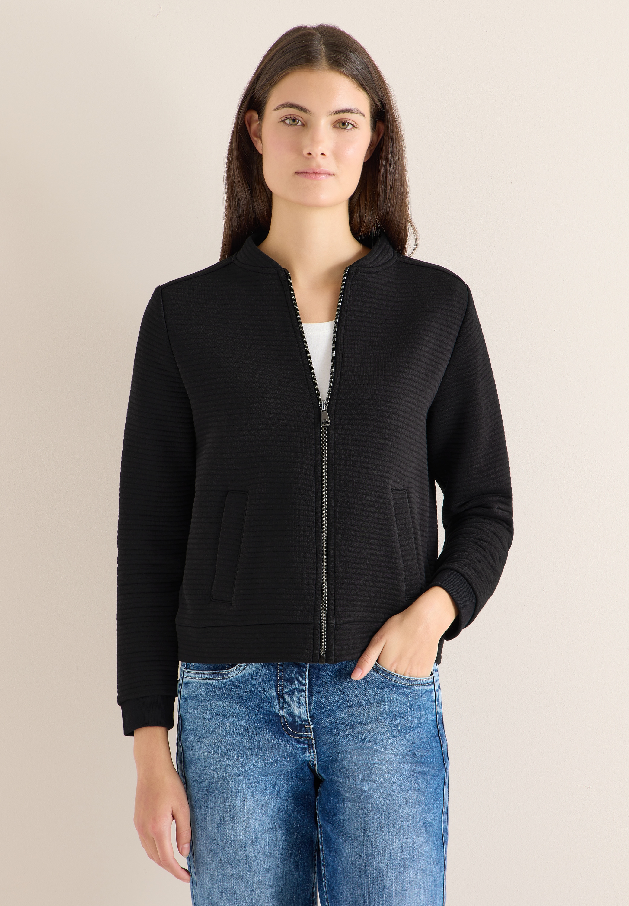 Cecil Sweatjacke Rundhalsausschnitt günstig online kaufen