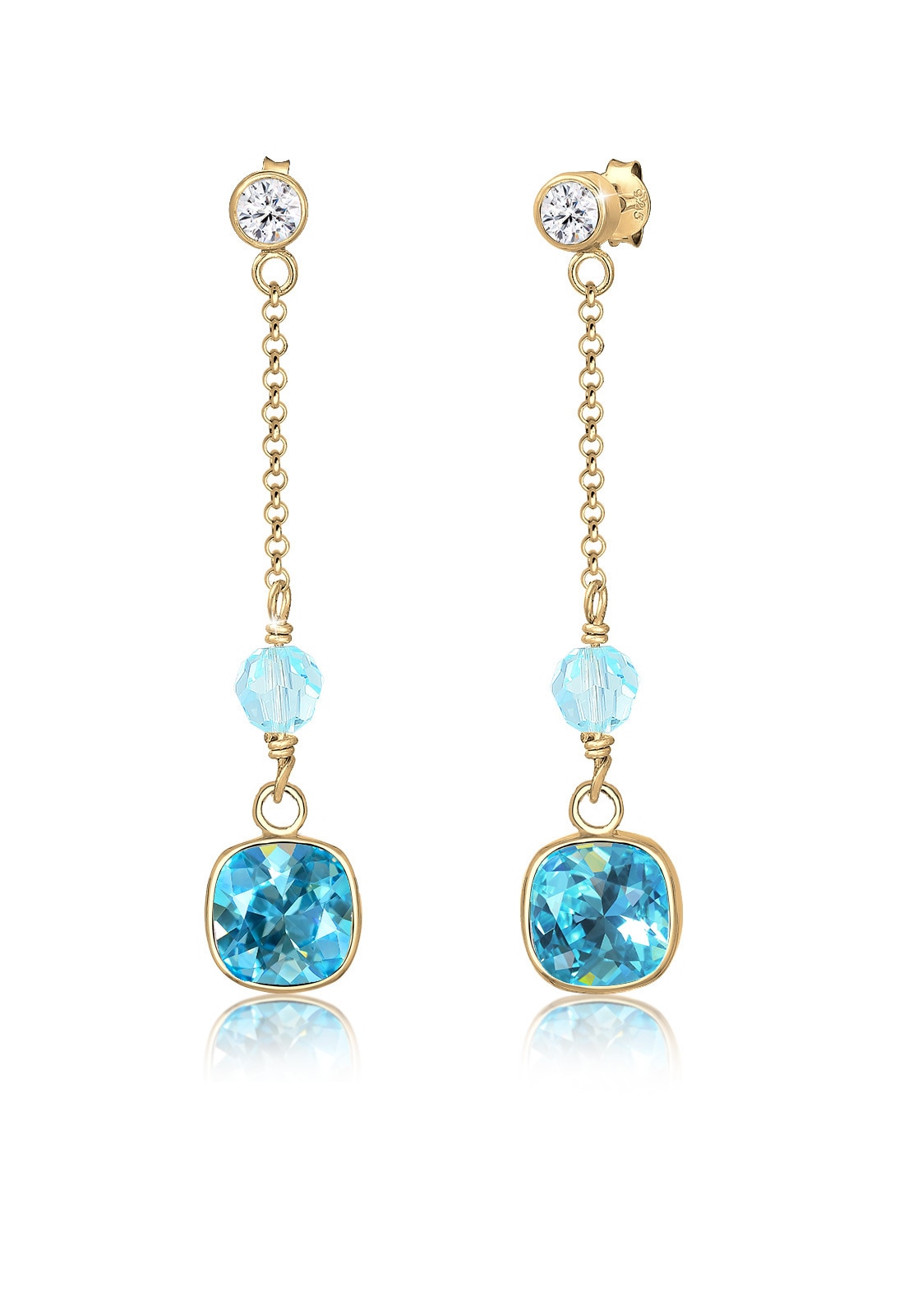 Elli Ohrringe Damen | Tropfen Mit Blautopas & Zirkonia – 925 Sterling Silber