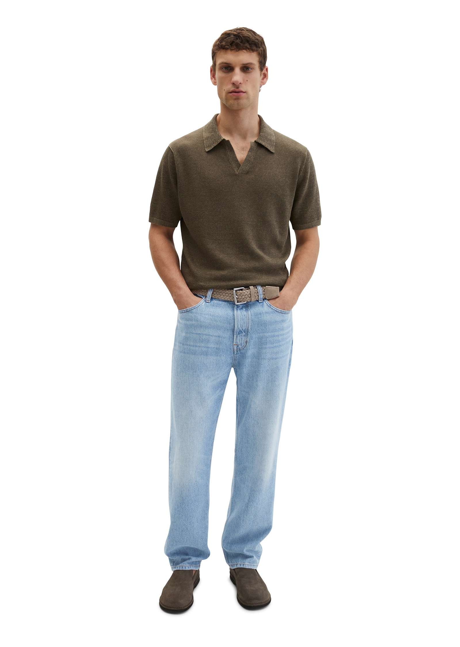 Marc O'Polo Rundhalspullover »aus Bio-Baumwolle und Leinen«