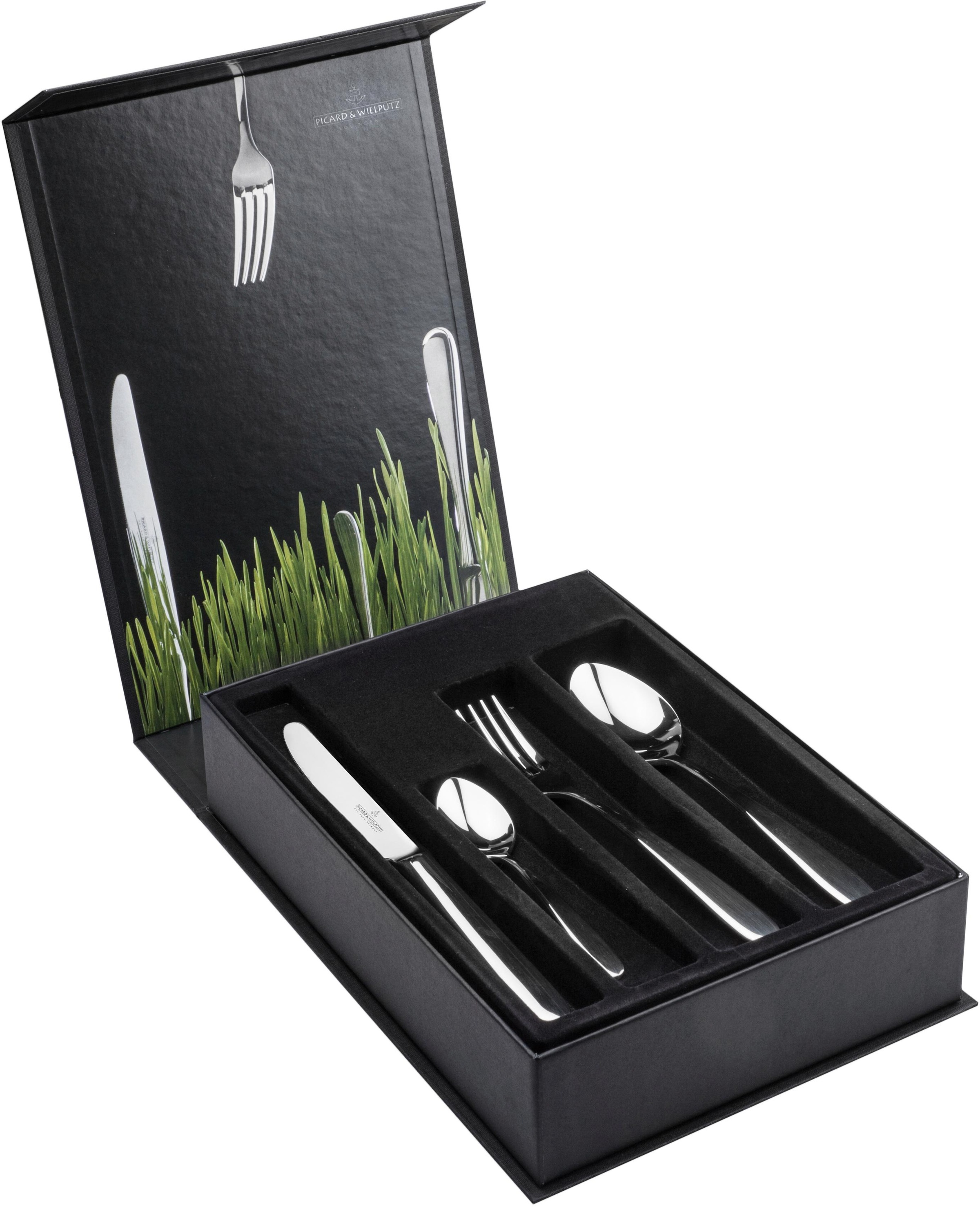 Thumbnail - Picard & Wielpütz Solingen Besteck-Set "Rossini" Vintage-Look, Stone washed, inkl. Klappetui