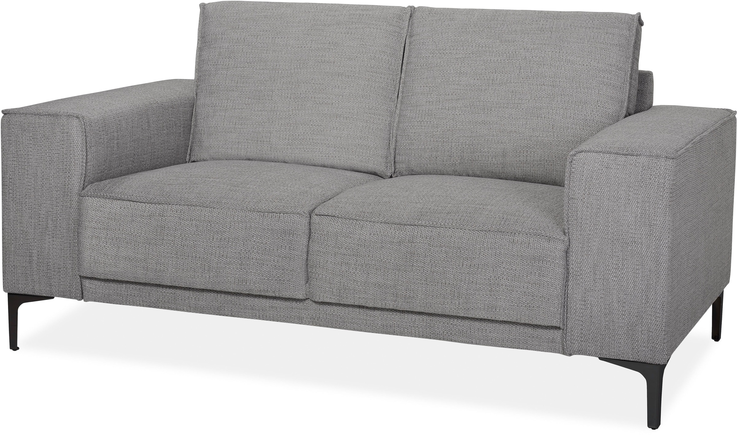 Places of Style 2-Sitzer »Kompaktsofa Oland, Struktur, Flachgewebe, Luxus-Microfaser, Boucle«, 164 cm, Wellenunterfederung, Skandi-Design, Metallfüße