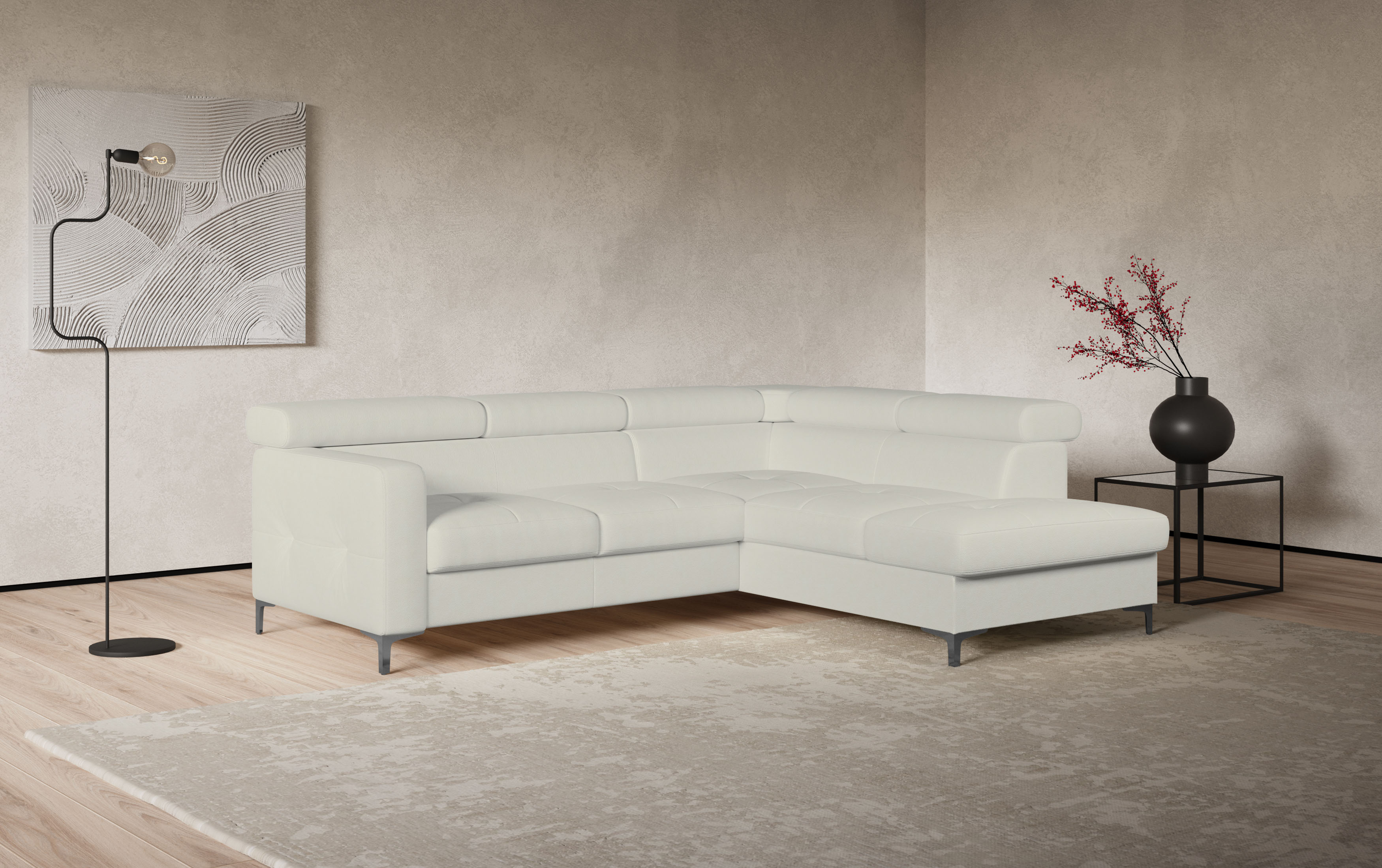 COTTA Ecksofa "Sammy L-Form" mit Kopfteilverstellung, wahlweise mit Schlaffunktion & Bettkasten