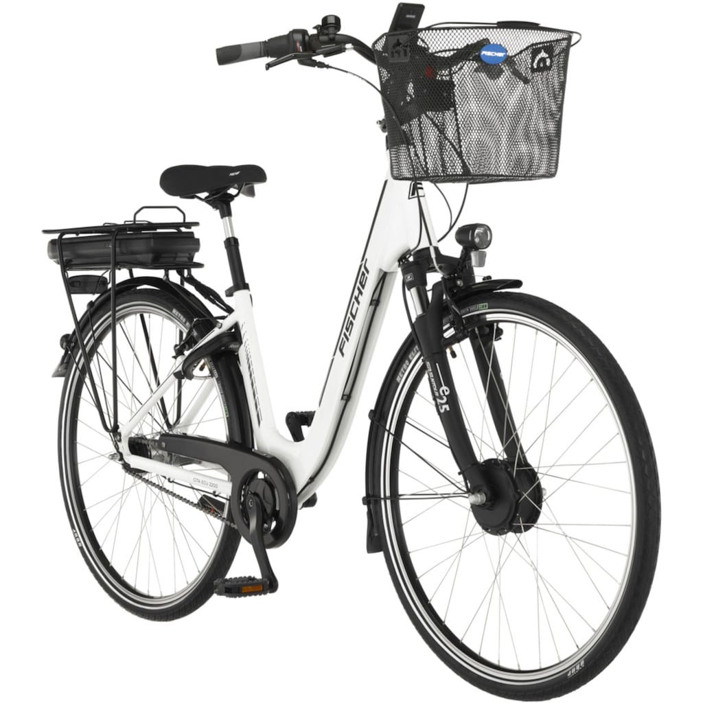 FISCHER Fahrrad E-Bike »CITA ECU 2200 522«, 7 Gang, Shimano, Nexus, Frontmotor 250 W, (mit Fahrradschloss)