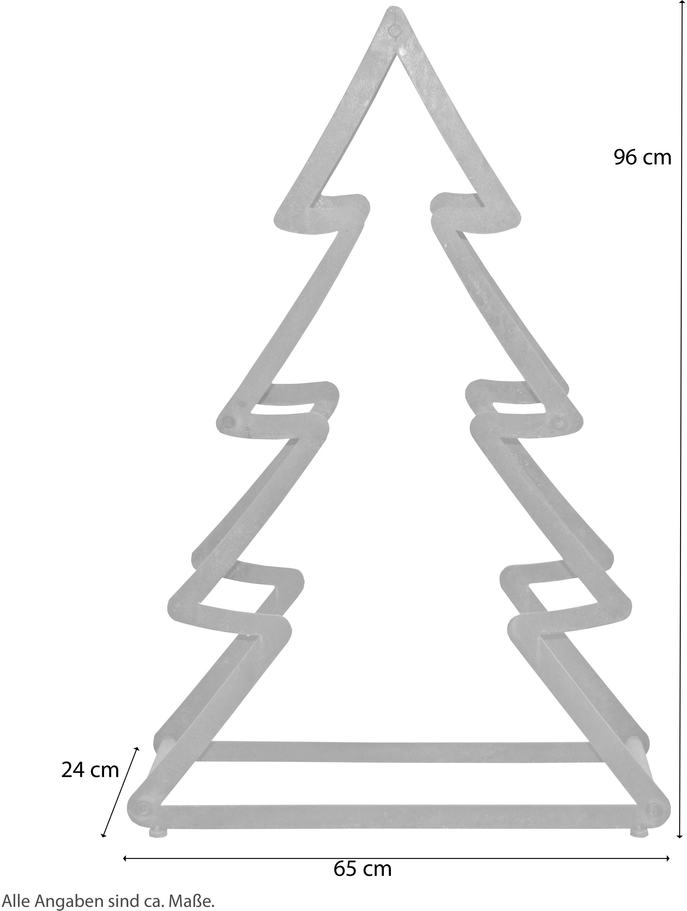 HOFMANN LIVING Weihnachtsdeko Höhe »Weihnachtsbaum, MORE rostiger BAUR AND cm | mit 95 bestellen Oberfläche, aus ca. Metall, aussen«, Dekobaum