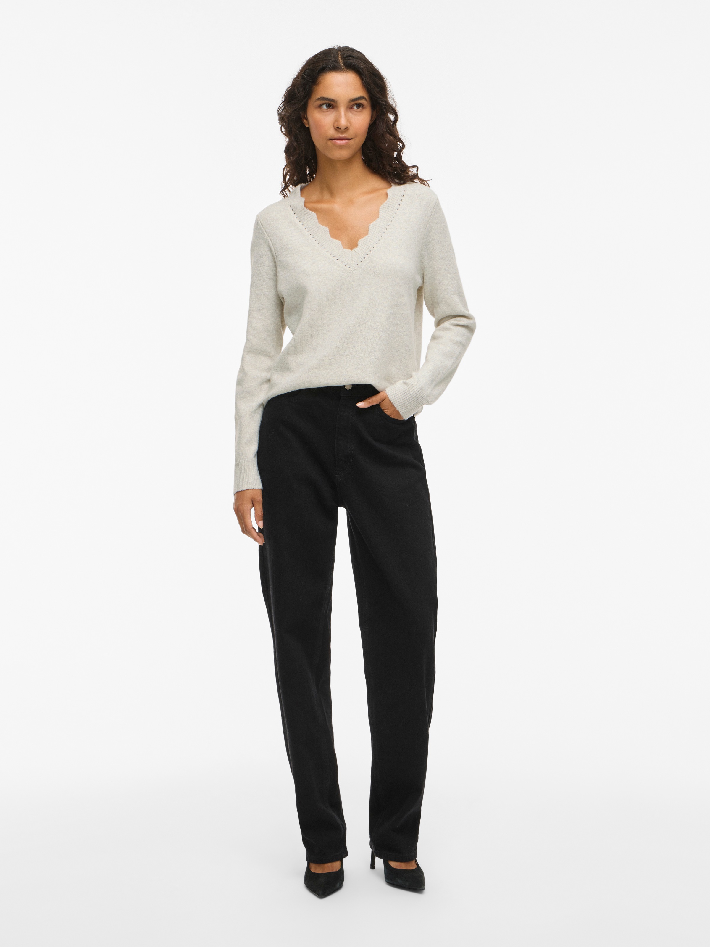 Vila V-Ausschnitt-Pullover »VINIKOLINA V-NECK L/S KNIT TOP - NOOS«