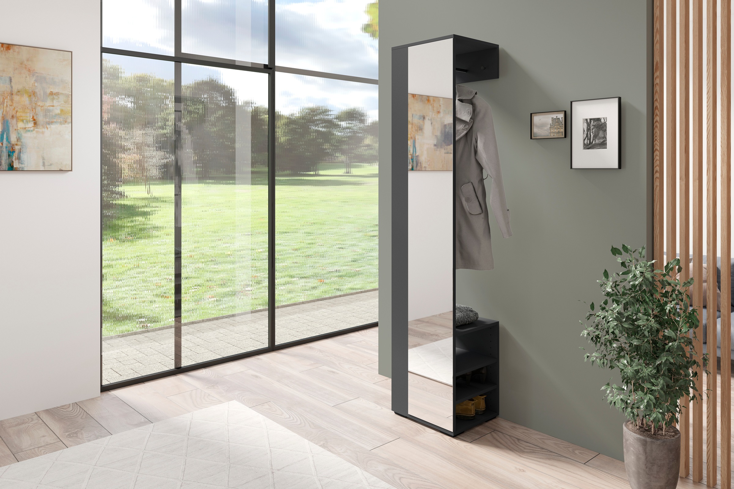 byLIVING Garderobenpaneel "Ben" 1 Stk. tlg. Breite 40 cm, mit Spiegel und K günstig online kaufen