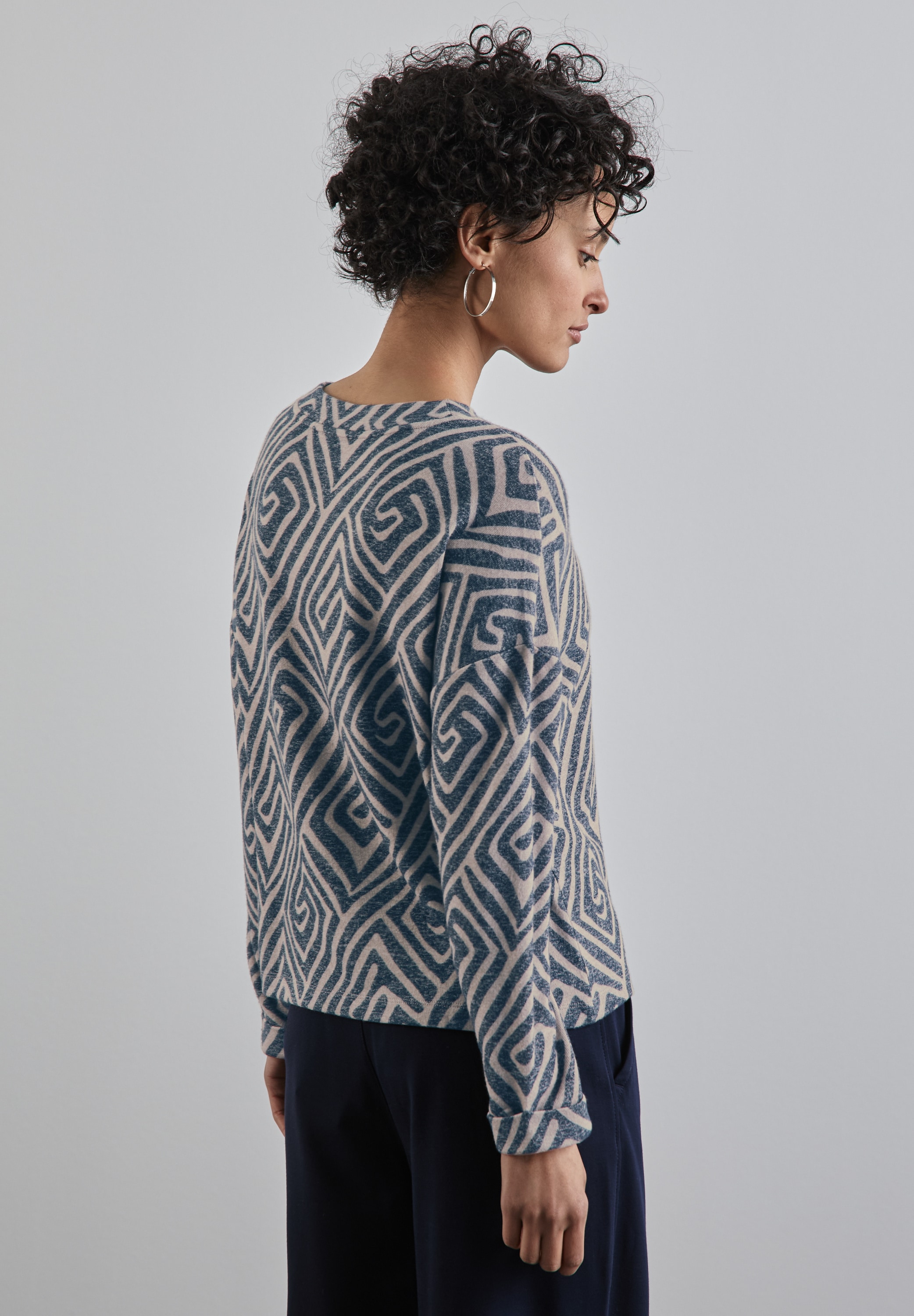 STREET ONE Langarmshirt, aus softem Materialmix