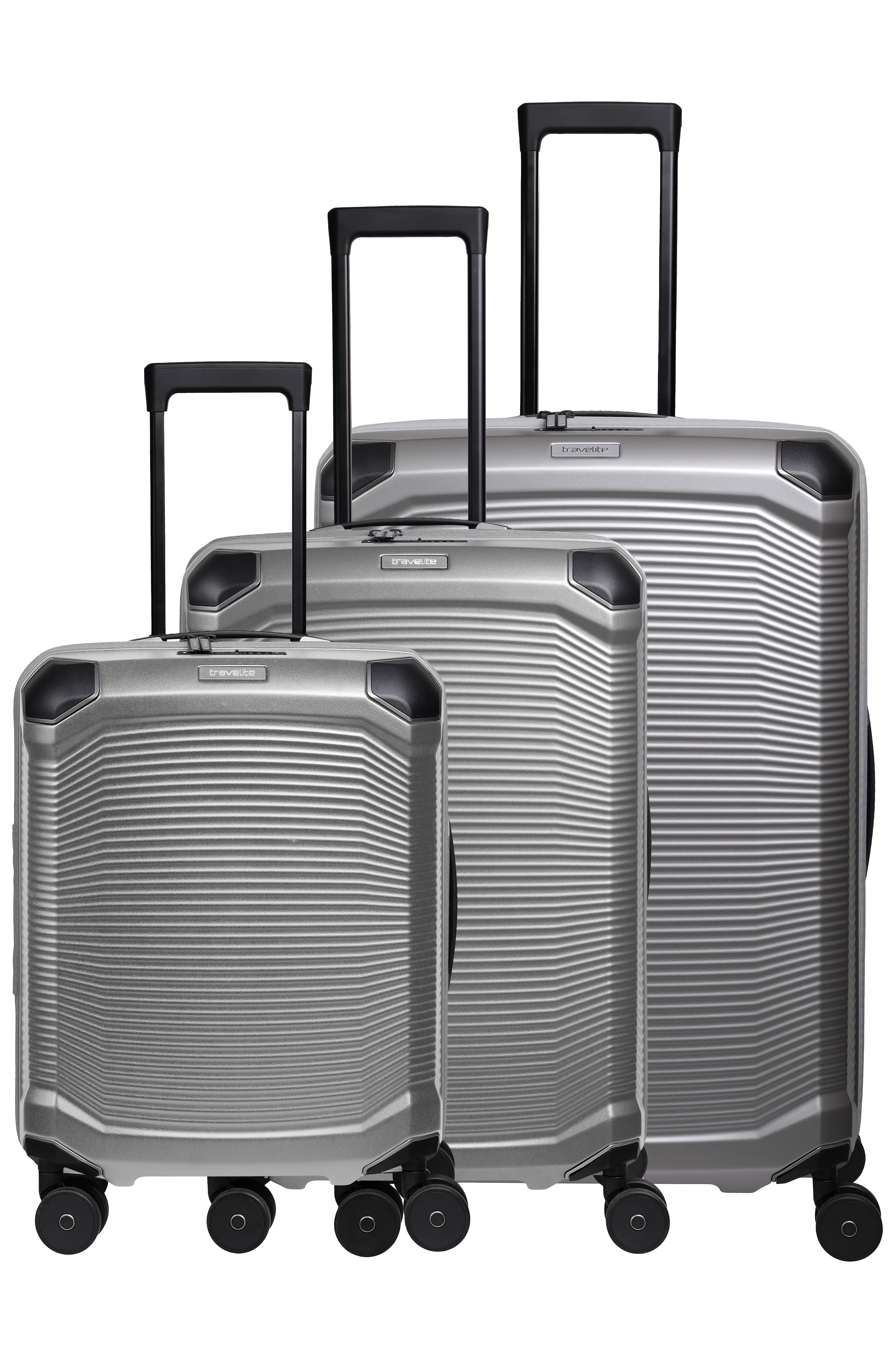 travelite Trolleyset "MILLENNIUM 3-teilig Reisekoffer Hartschale" aus leichtem Polycarbonat mit stabiler Bauweise und Innenaufteilung